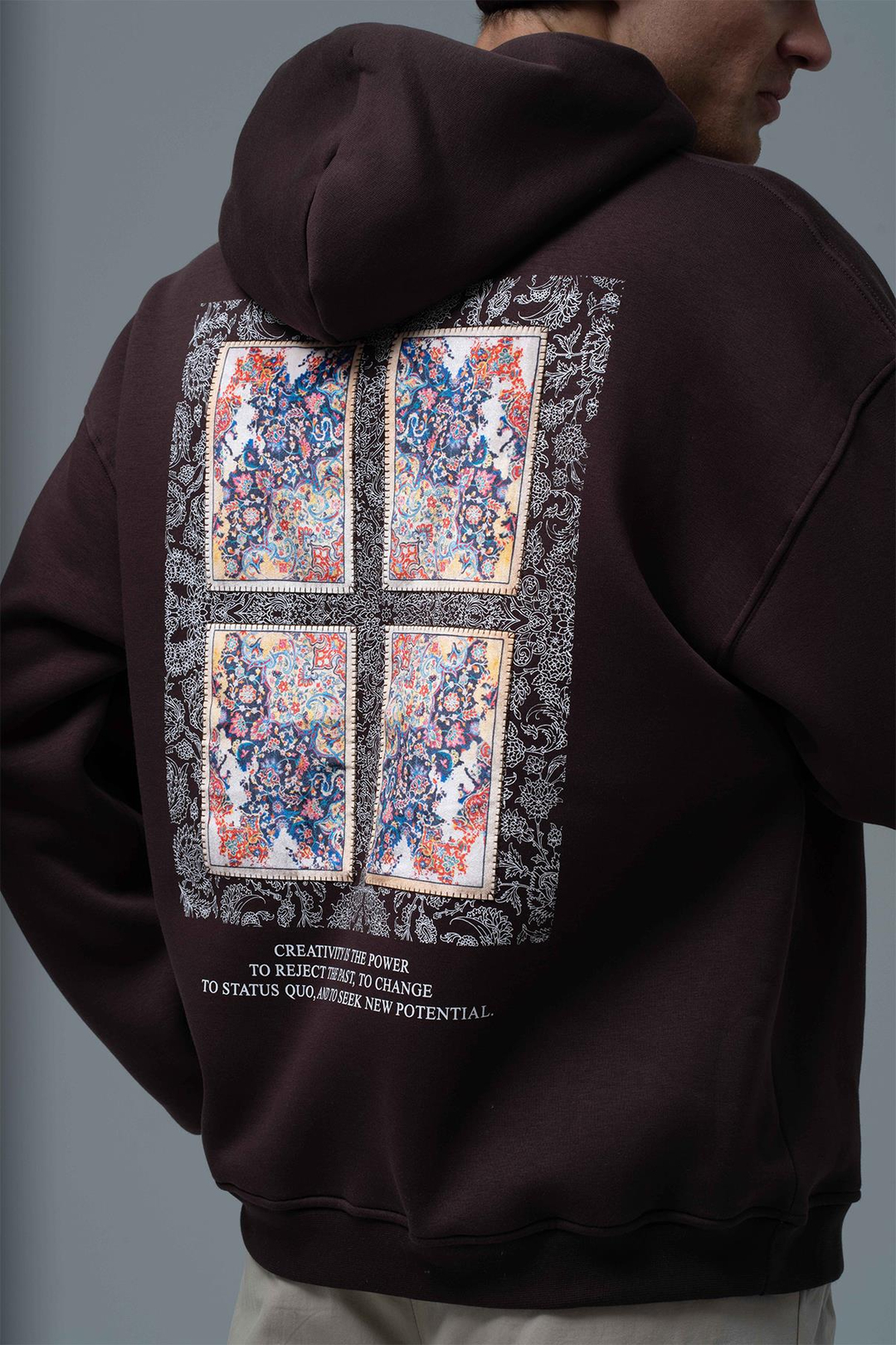 Endless Metamorphosis Oversize Sweatshirt Erkek Kahverengi