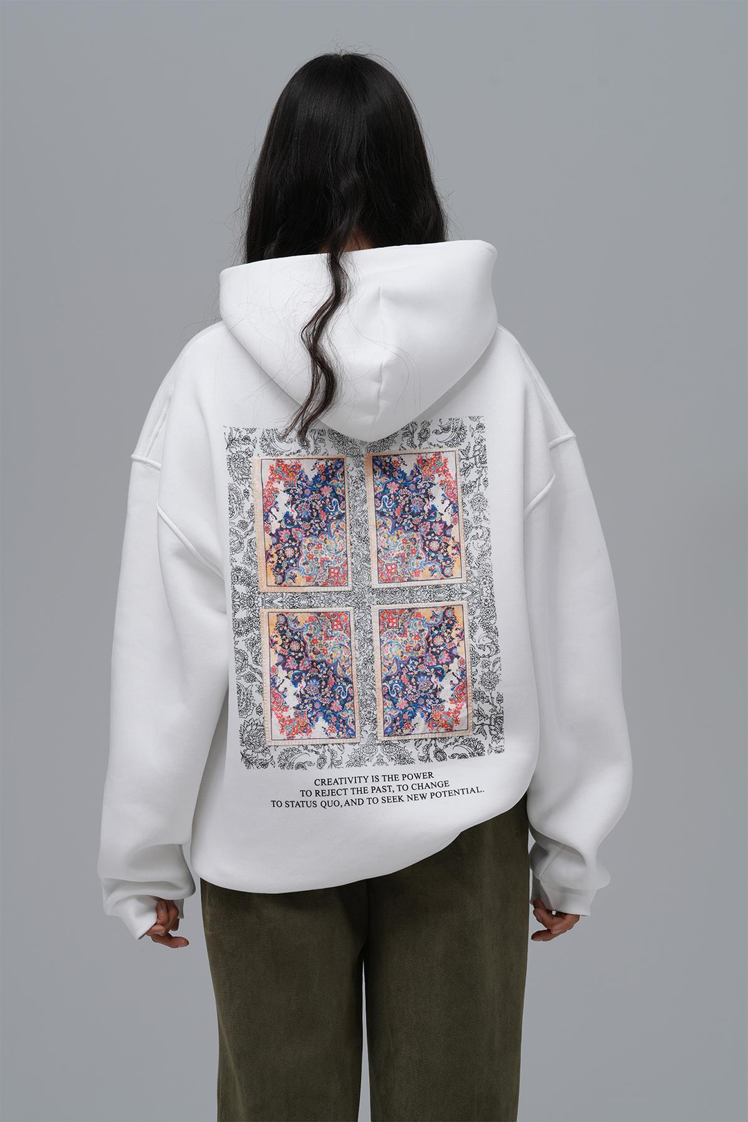 Endless Metamorphosis Oversize Sweatshirt Kadın Taş