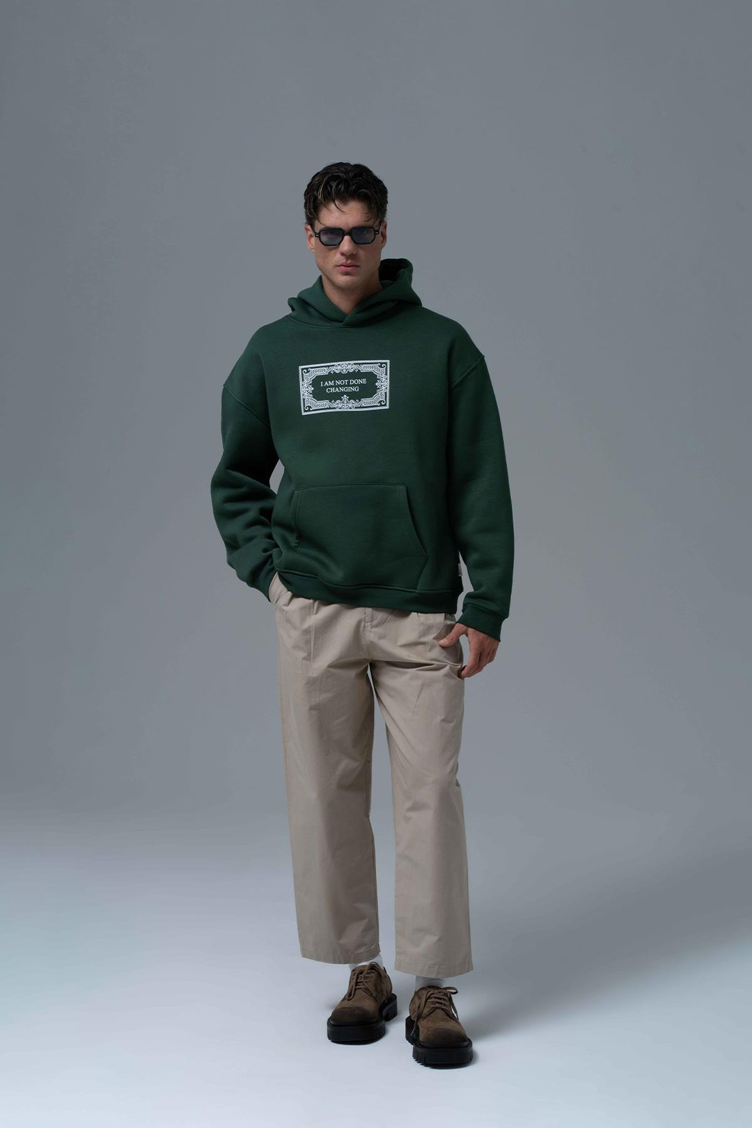 Endless Metamorphosis Oversize Sweatshirt Erkek Yeşil