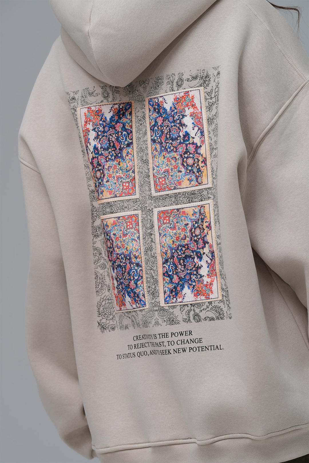 Endless Metamorphosis Oversize Sweatshirt Kadın Ekru