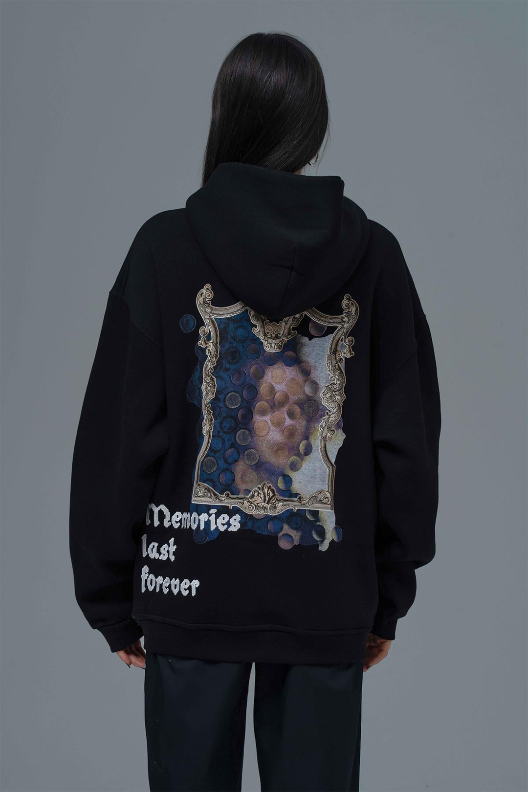 Eternal Frame Oversize Sweatshirt Kadın Siyah