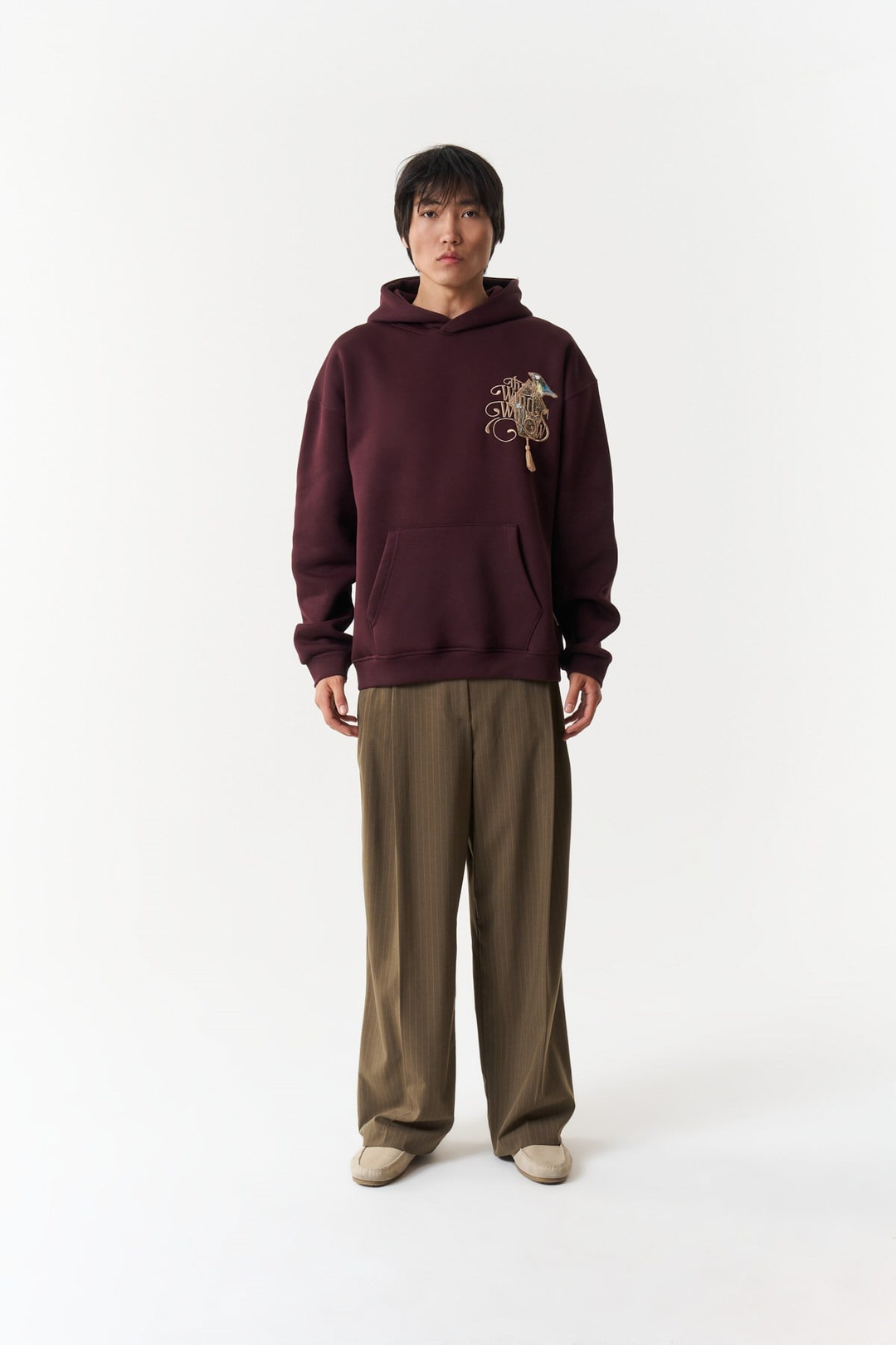 Framed Wilderness Oversize Erkek Sweatshirt Mürdüm