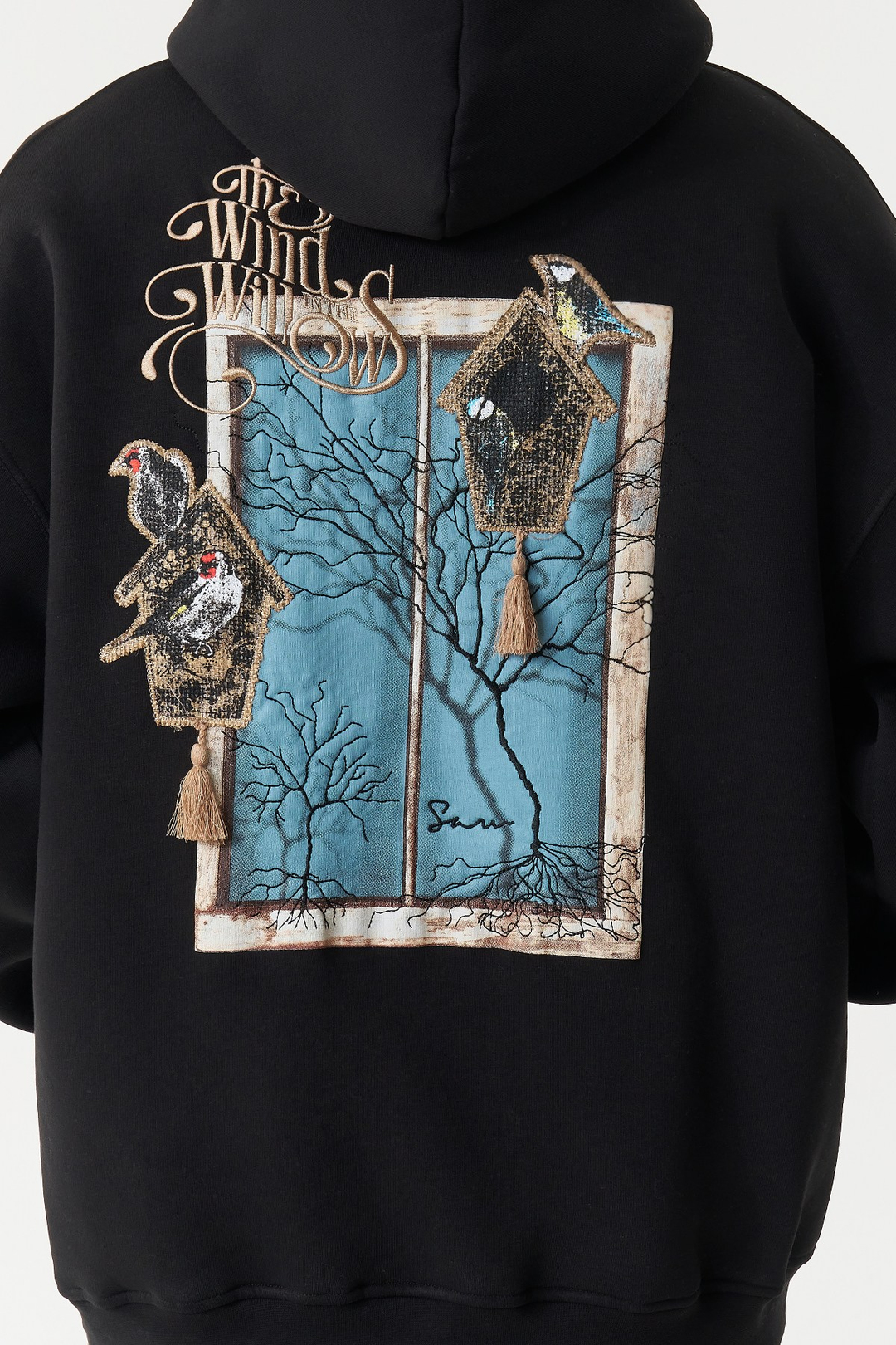 Framed Wilderness Oversize Erkek Sweatshirt Siyah