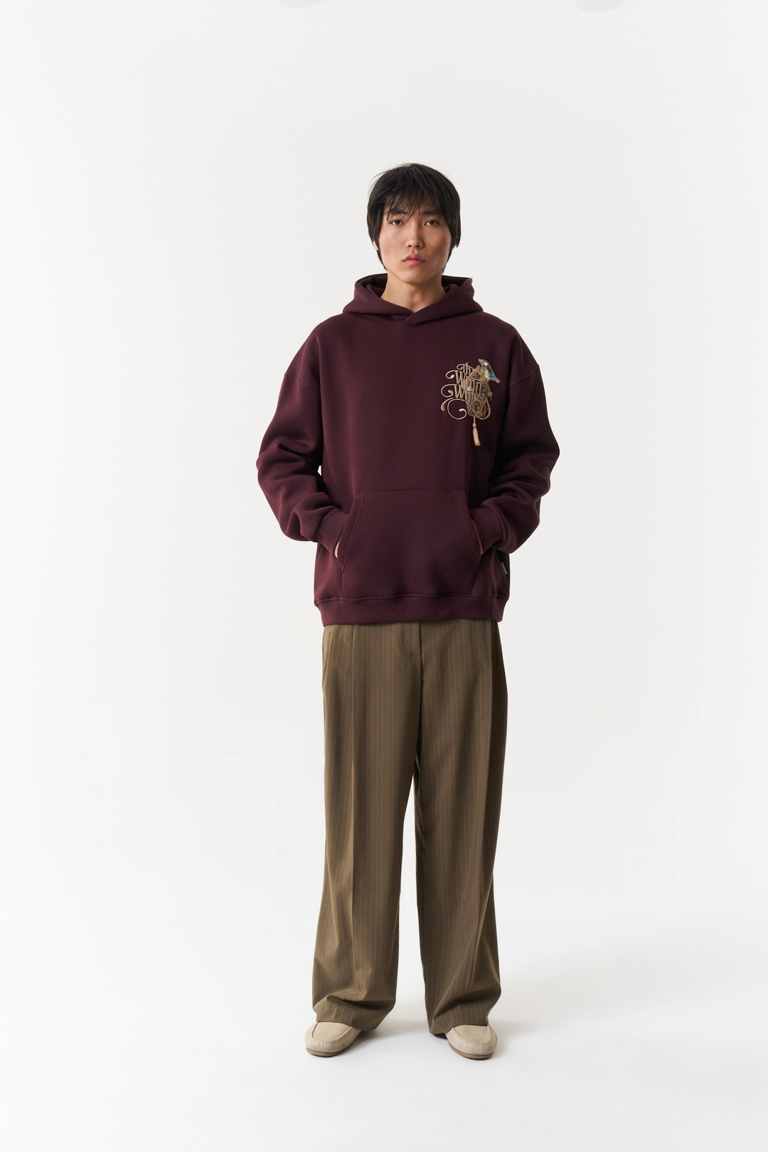 Framed Wilderness Oversize Erkek Sweatshirt Mürdüm