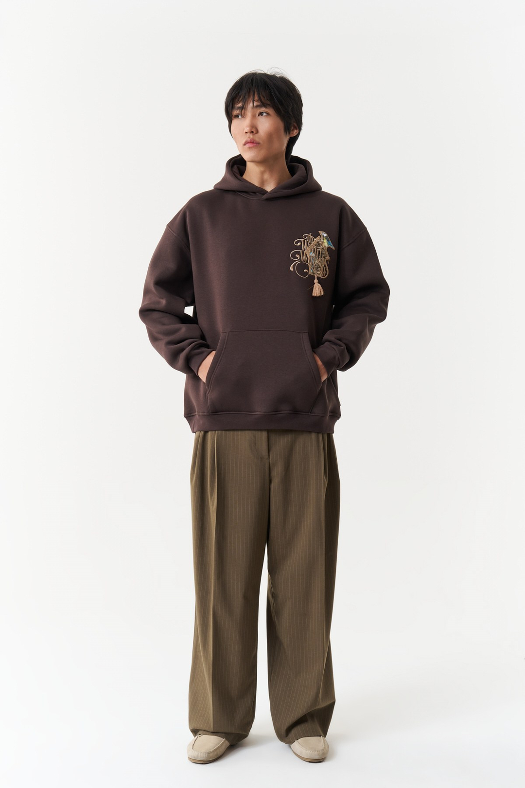 Framed Wilderness Oversize Erkek Sweatshirt Kahverengi