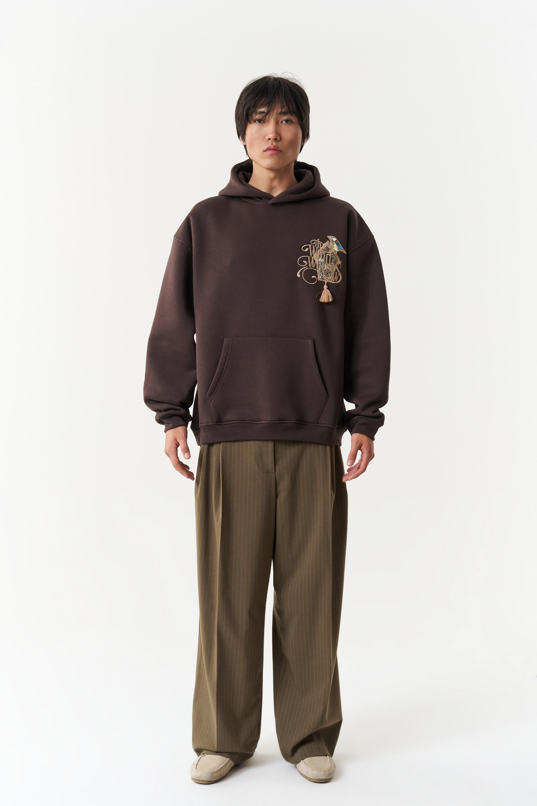 Framed Wilderness Oversize Erkek Sweatshirt Kahverengi