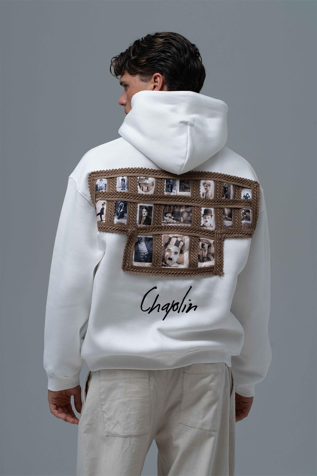 Frames of Laughter Oversize Sweatshirt Erkek Ekru