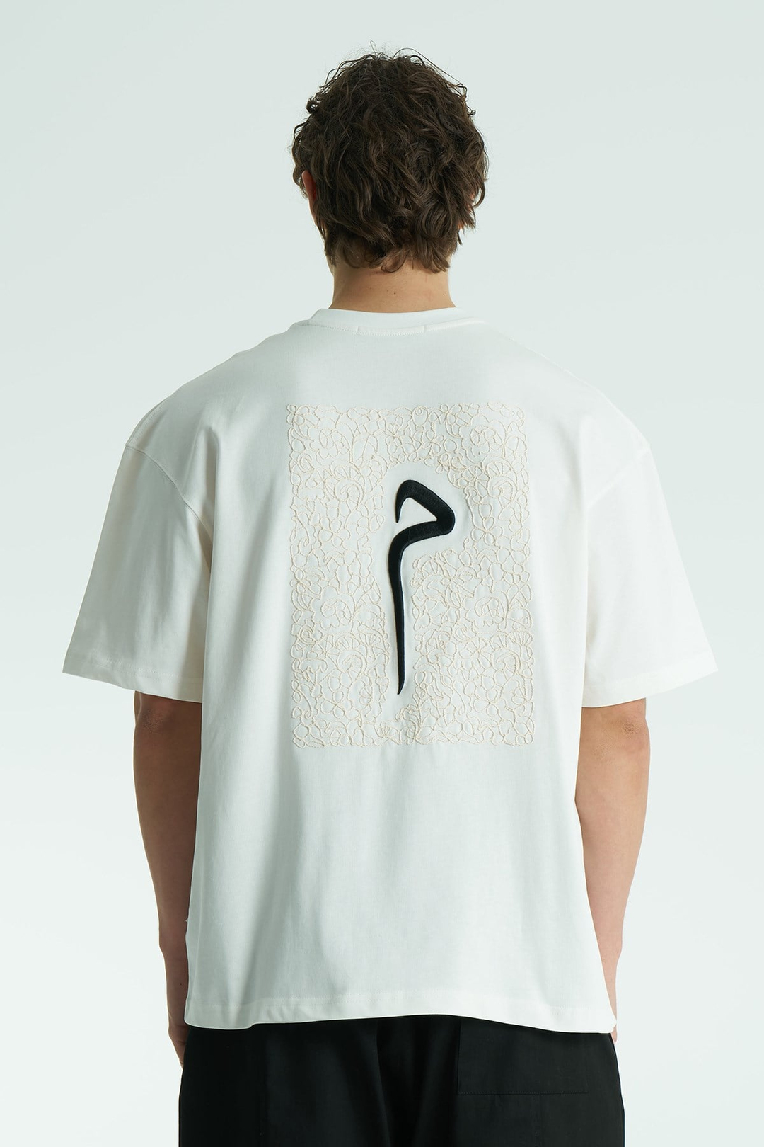 Glyph Oversize Erkek Tişört Ekru