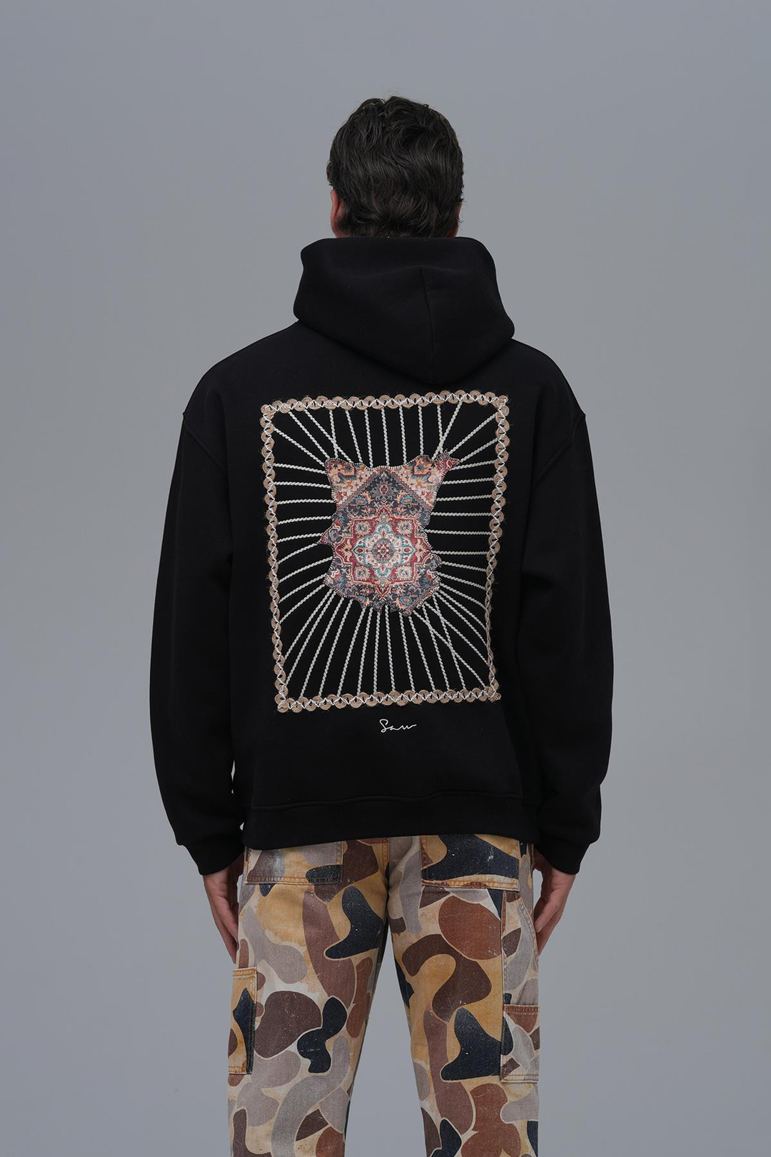 Heritage Threads Oversize Sweatshirt Erkek Siyah