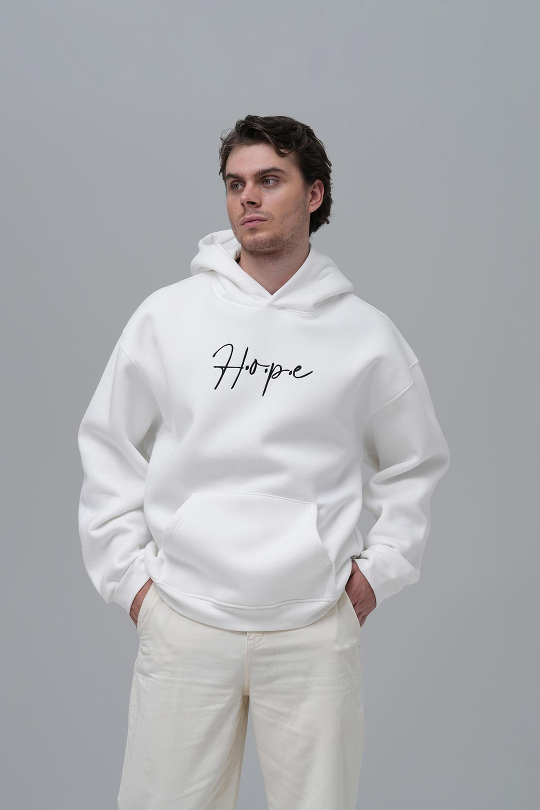 Hope Oversize Sweatshirt Erkek Taş