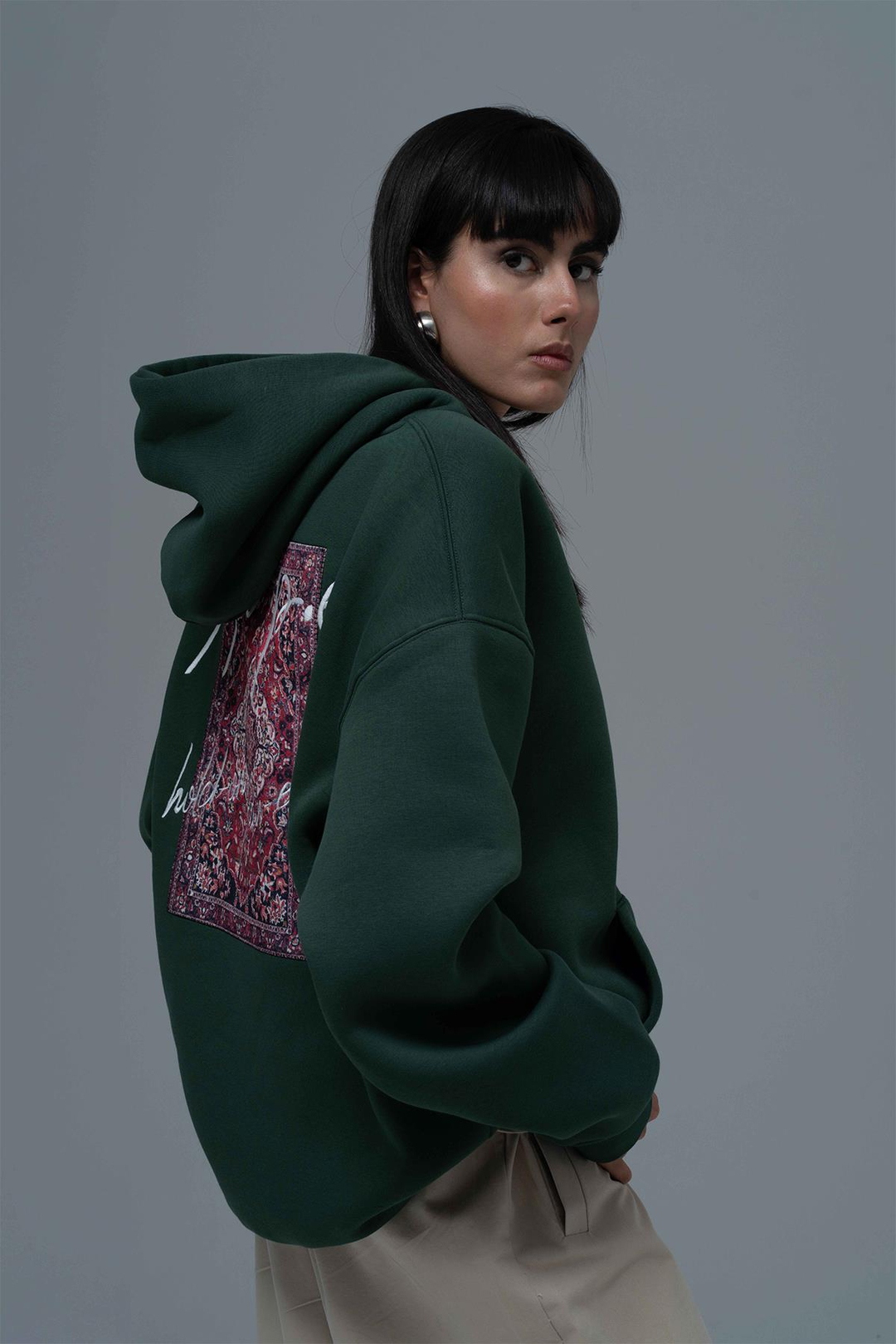 Hope Oversize Sweatshirt Kadın Yeşil