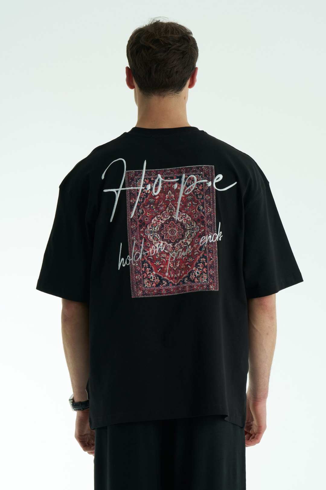 Hope Oversize Tişört Erkek Siyah