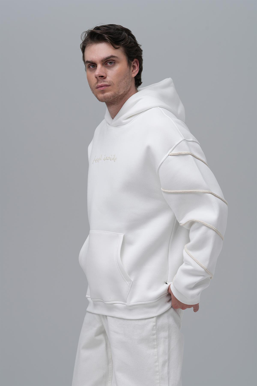 Inner Flow Oversize Sweatshirt Erkek Taş