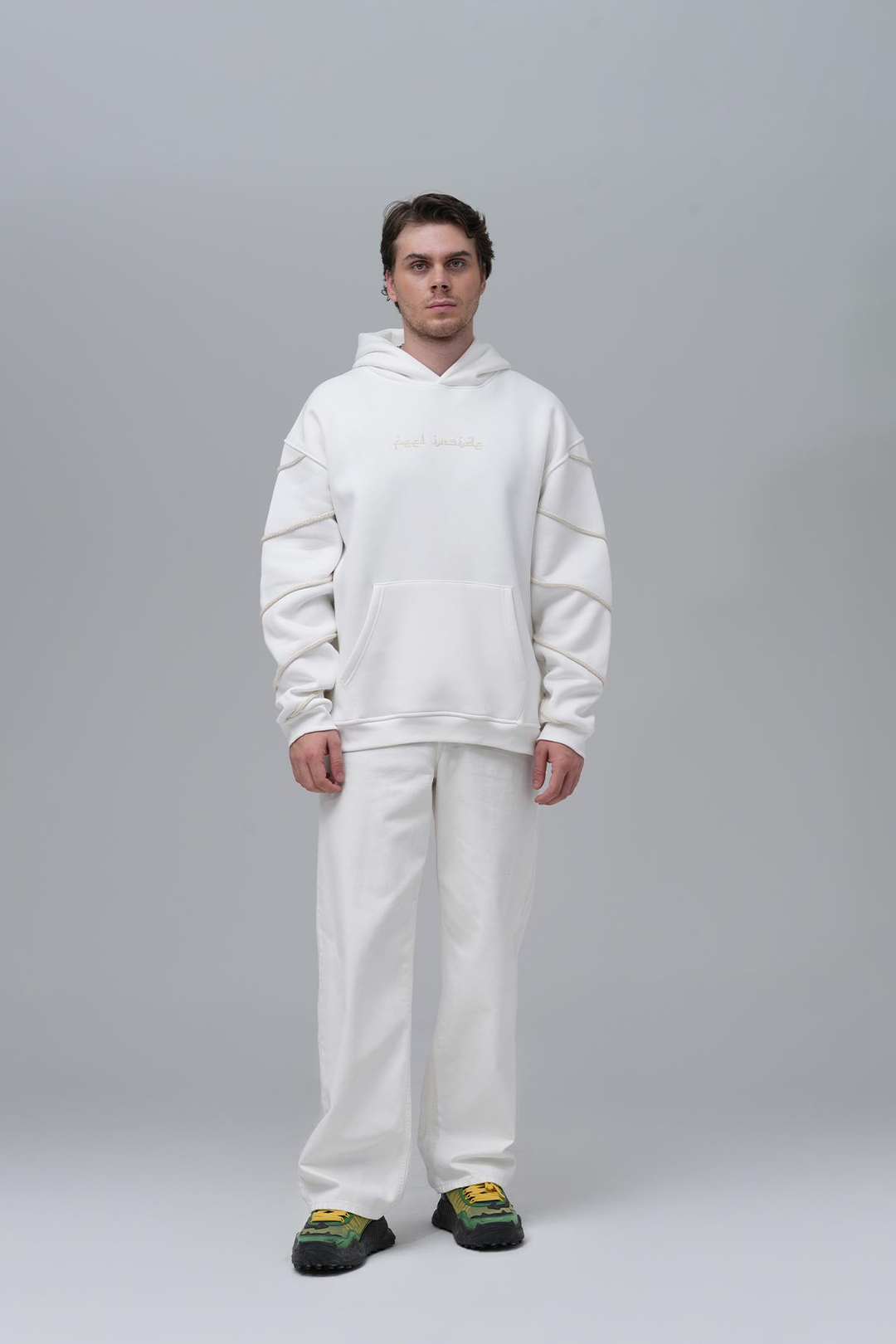 Inner Flow Oversize Sweatshirt Erkek Taş