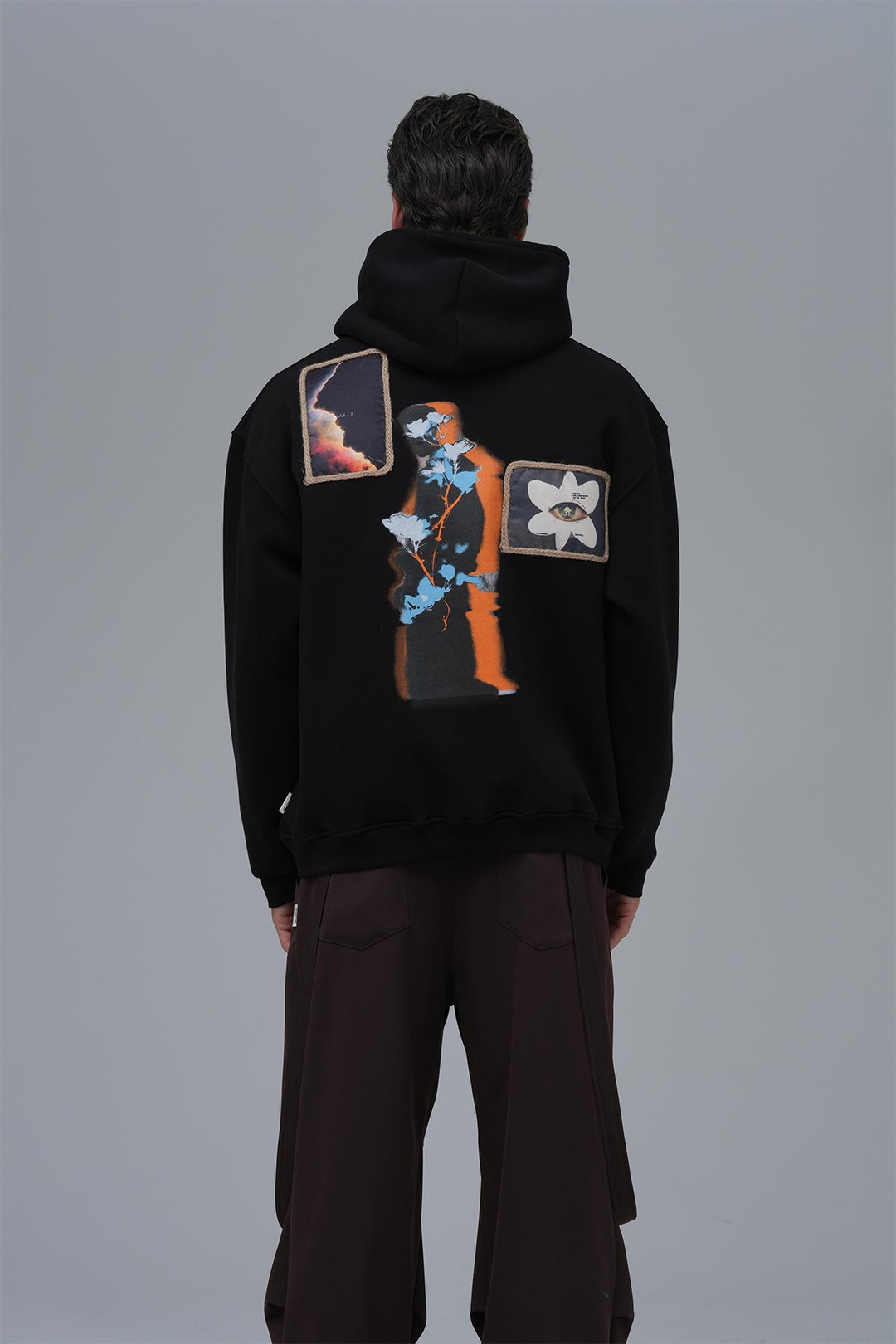 Layers of Awakening Oversize Sweatshirt Erkek Siyah