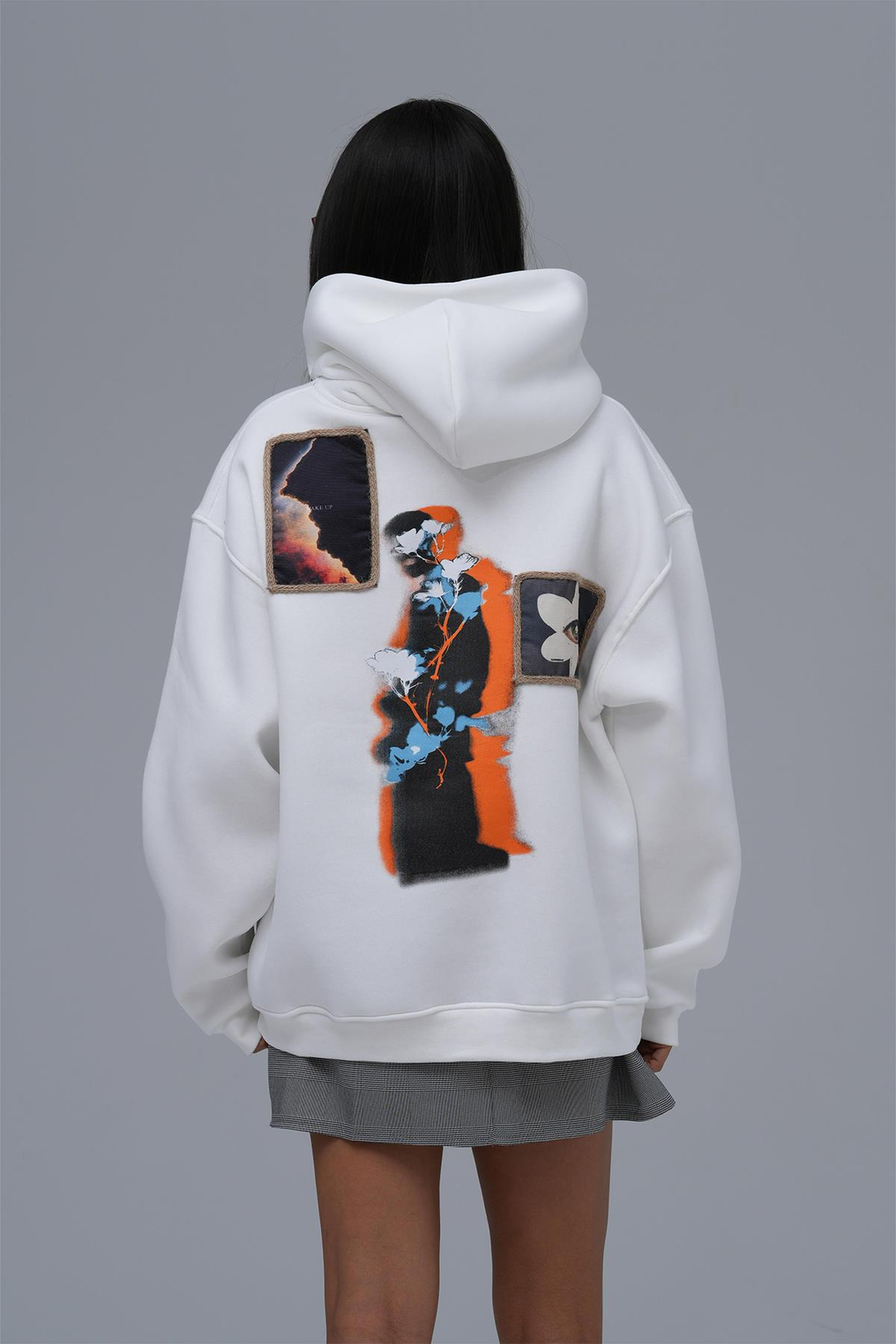 Layers of Awakening Oversize Sweatshirt Kadın Ekru