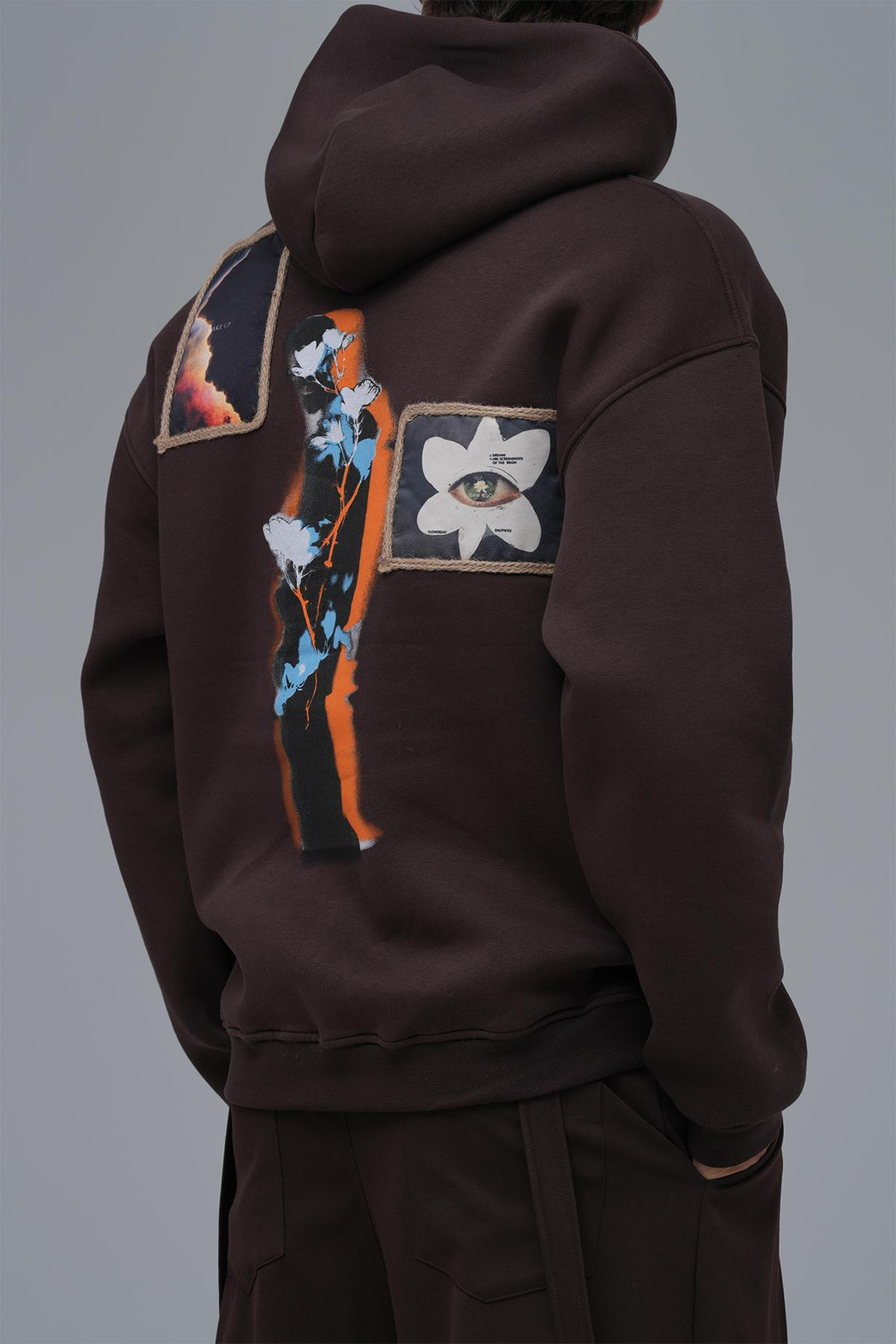 Layers of Awakening Oversize Sweatshirt Erkek Kahverengi