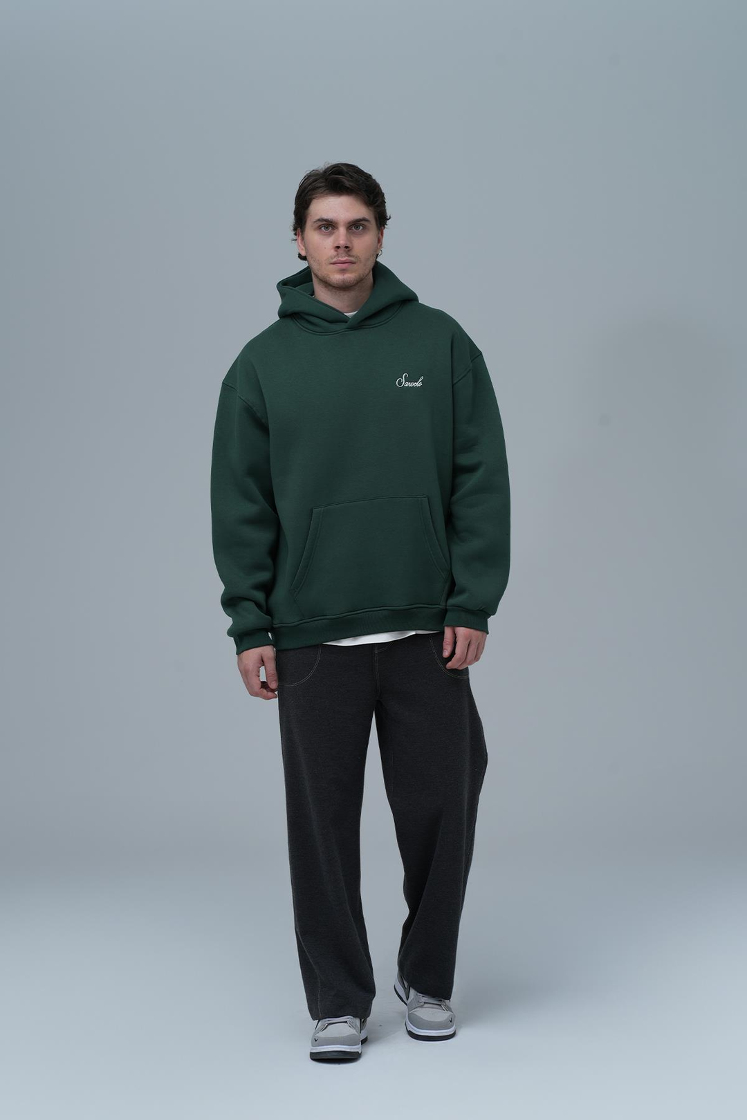 Loneliness Is a Choice Oversize Sweatshirt Erkek Yeşil