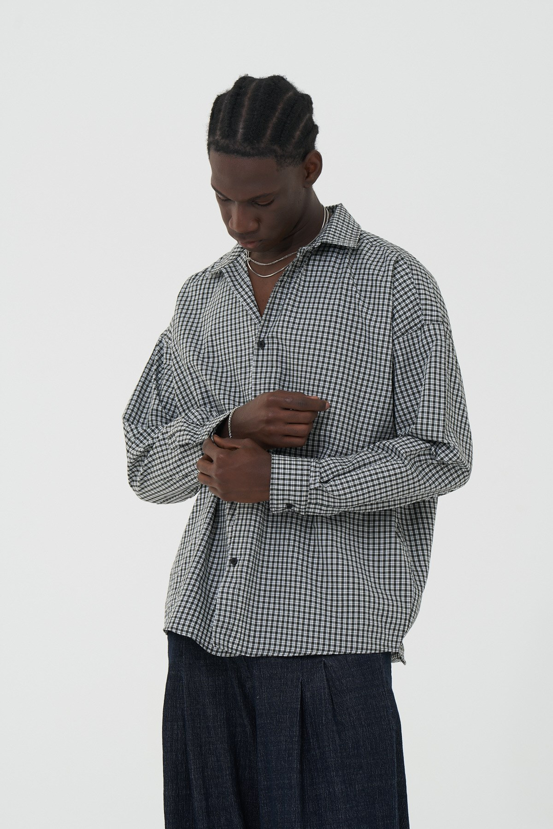 Madras Check Oversize Erkek Gömlek Haki