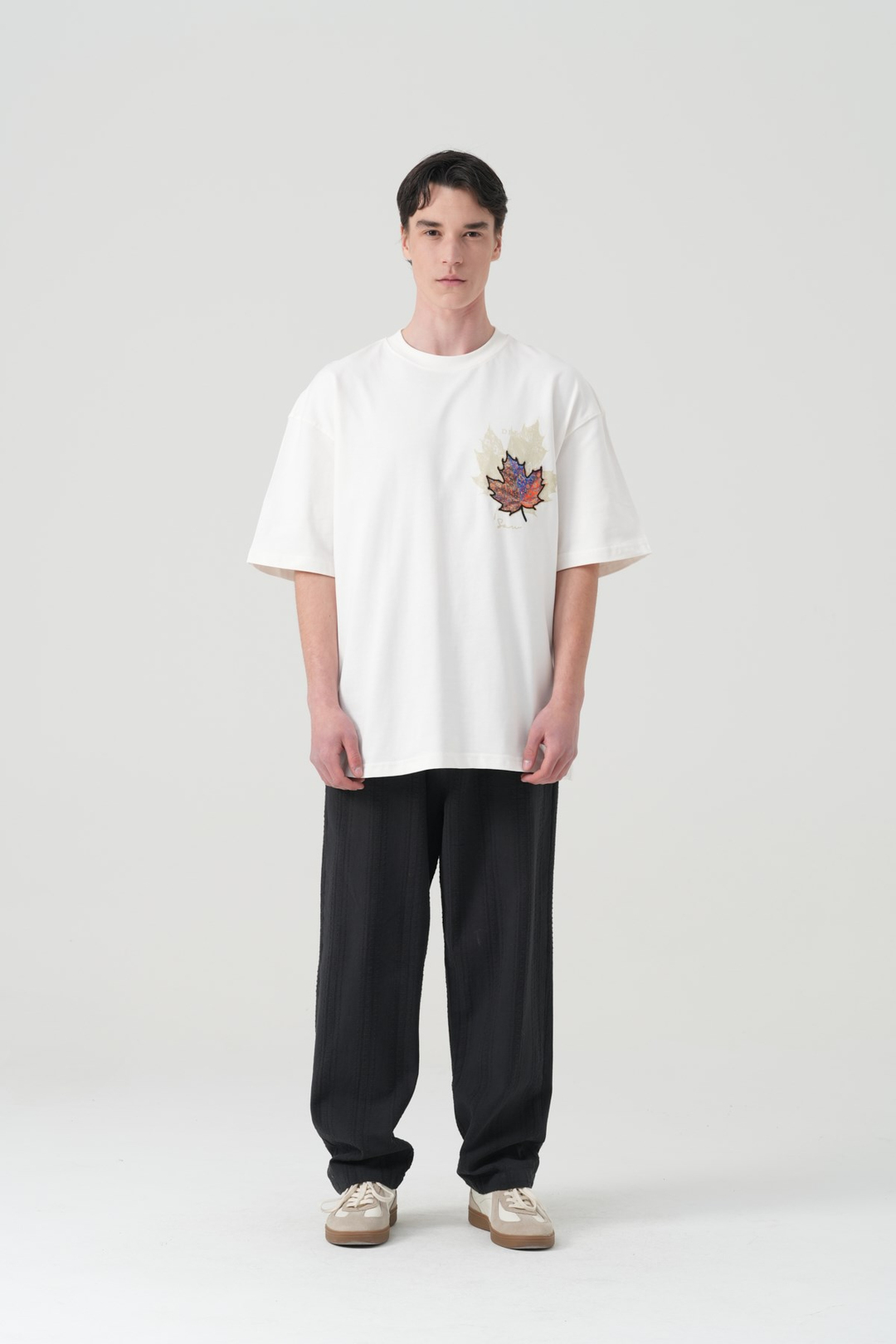 Maple Dream Oversize Erkek Tişört Ekru