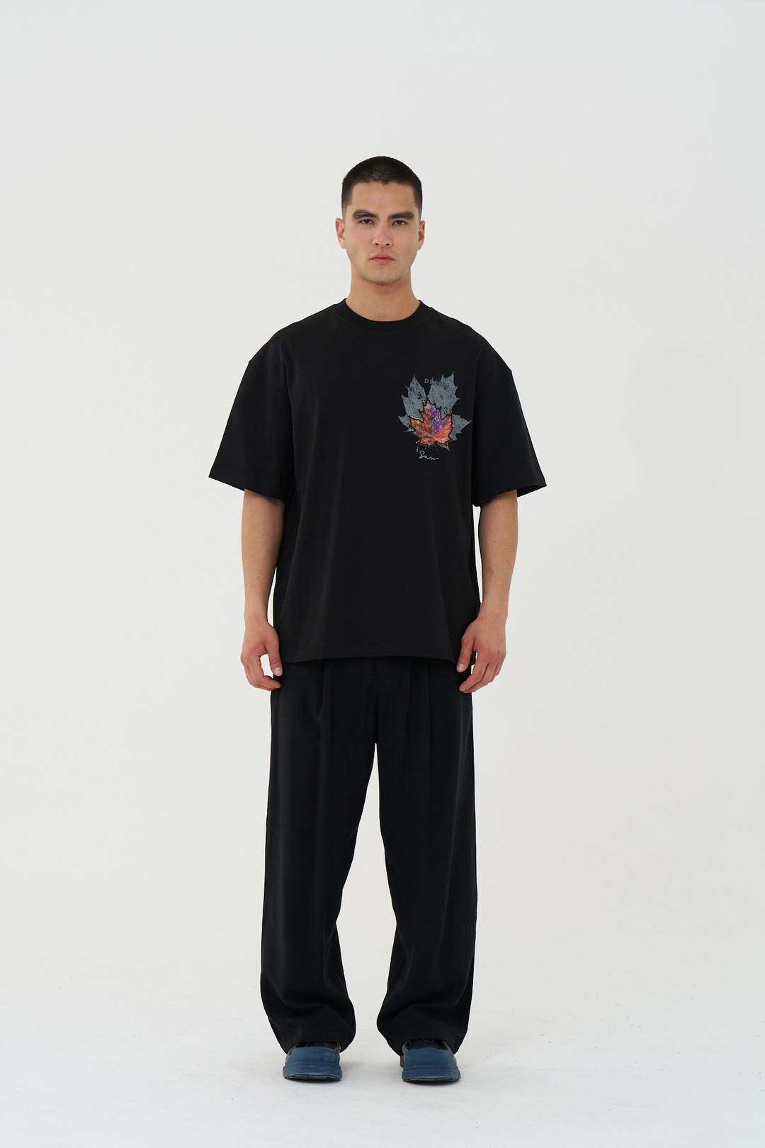 Maple Dream Oversize Erkek Tişört Siyah