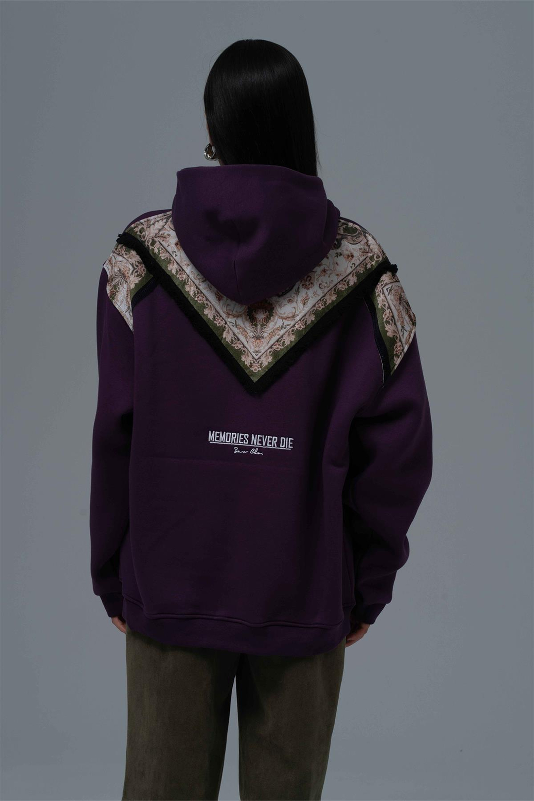 Memories Never Die Oversize Sweatshirt Kadın Mor
