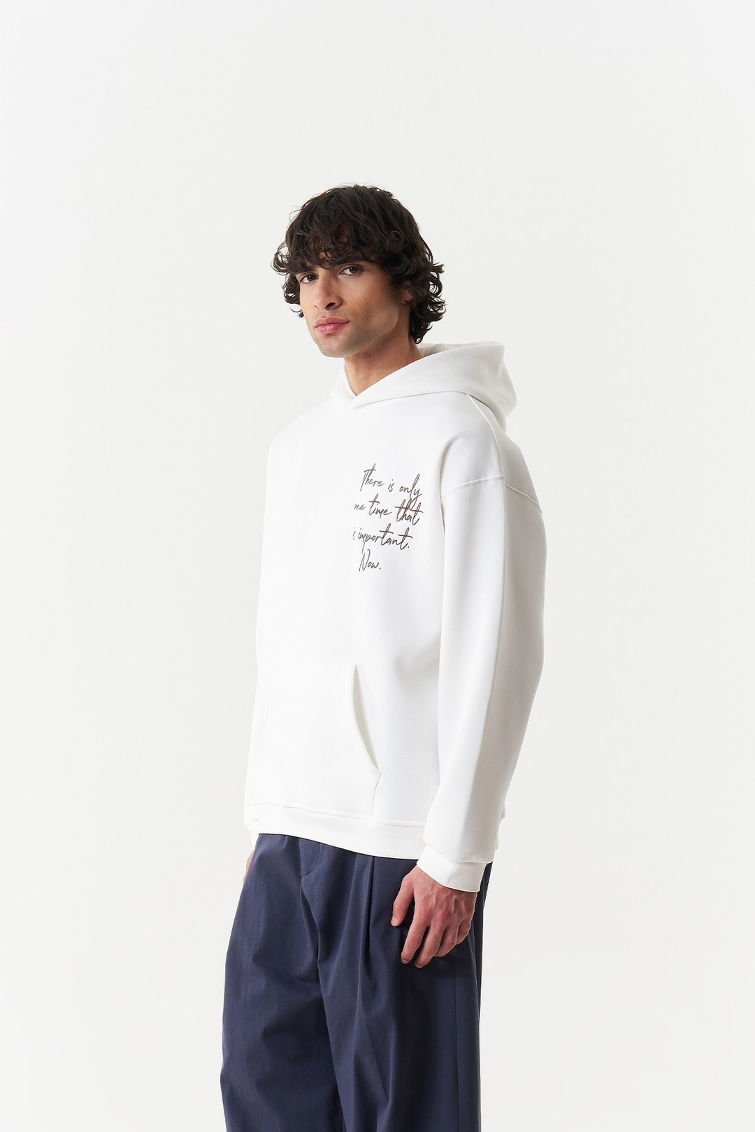 Moment in Flight Oversize Erkek Sweatshirt Ekru