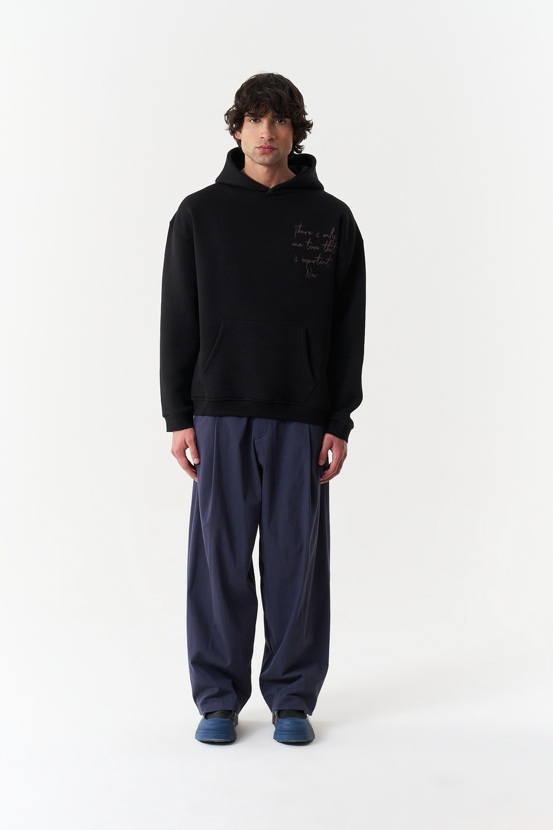 Moment in Flight Oversize Erkek Sweatshirt Siyah