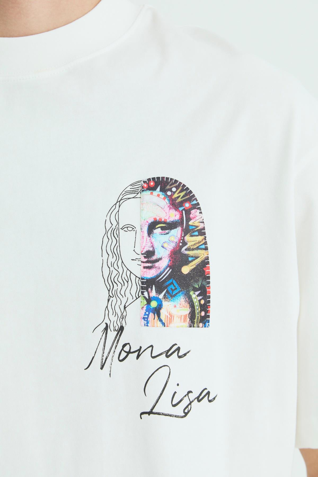 Mona Lisa Shooting Oversize Sweatshirt Erkek Ekru