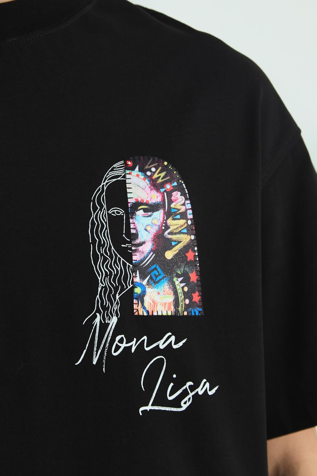 Mona Lisa Shooting Oversize Sweatshirt Erkek Siyah