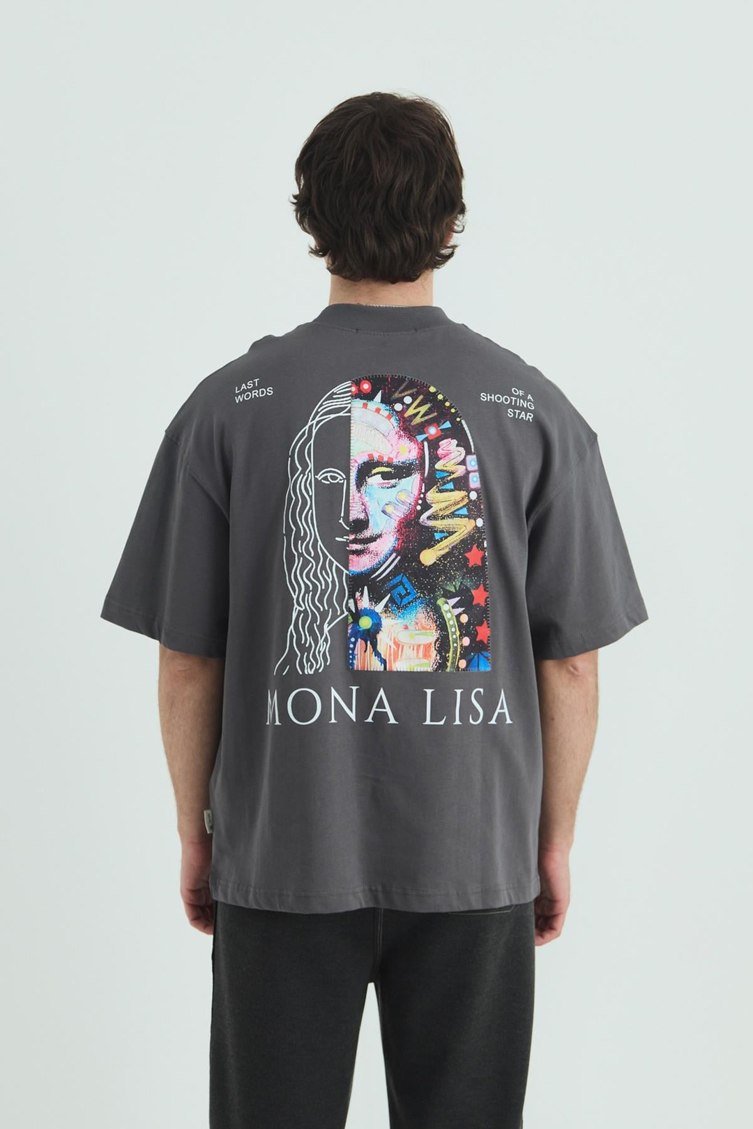 Mona Lisa Shooting Oversize Sweatshirt Erkek Füme