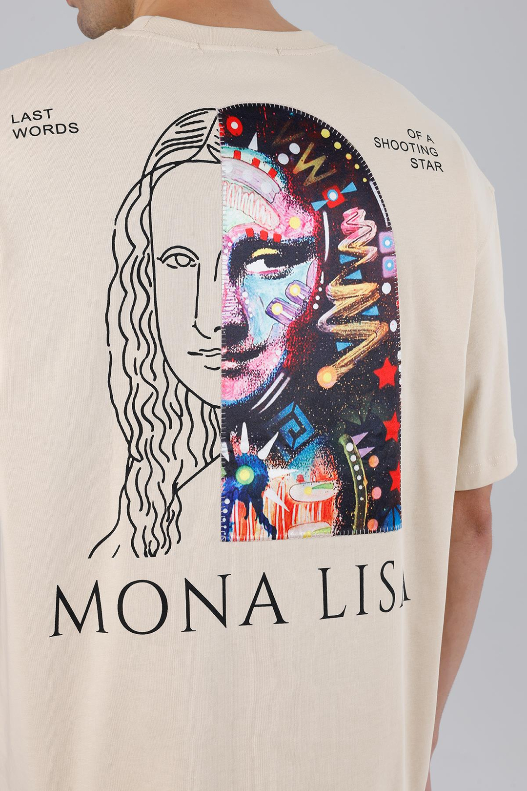 Mona Lisa Shooting Oversize Sweatshirt Erkek Stone