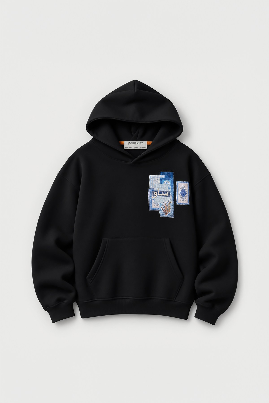 Mosaic Archive Oversize Erkek Sweatshirt Siyah