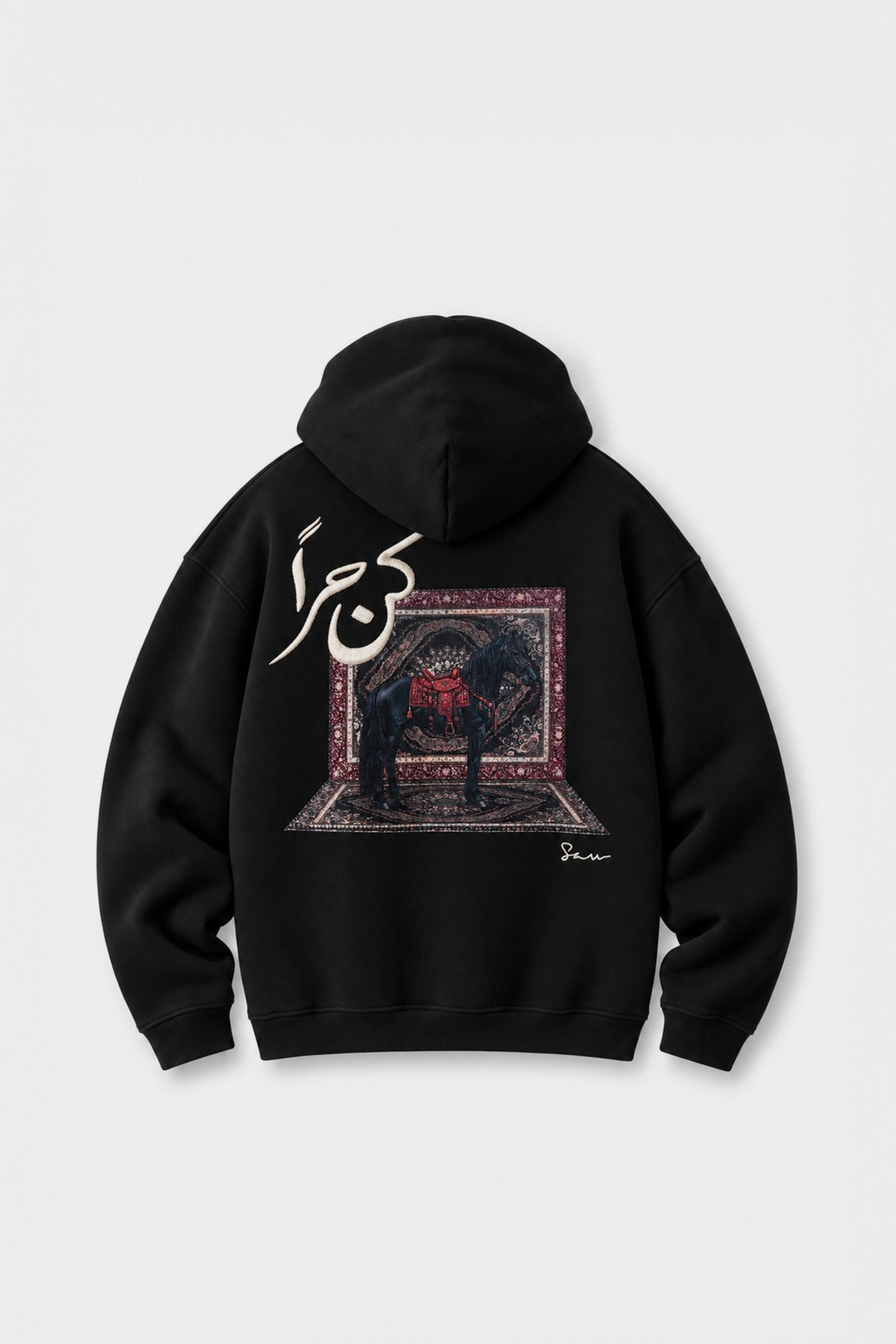 Noble Steed Oversize Erkek Sweatshirt Siyah