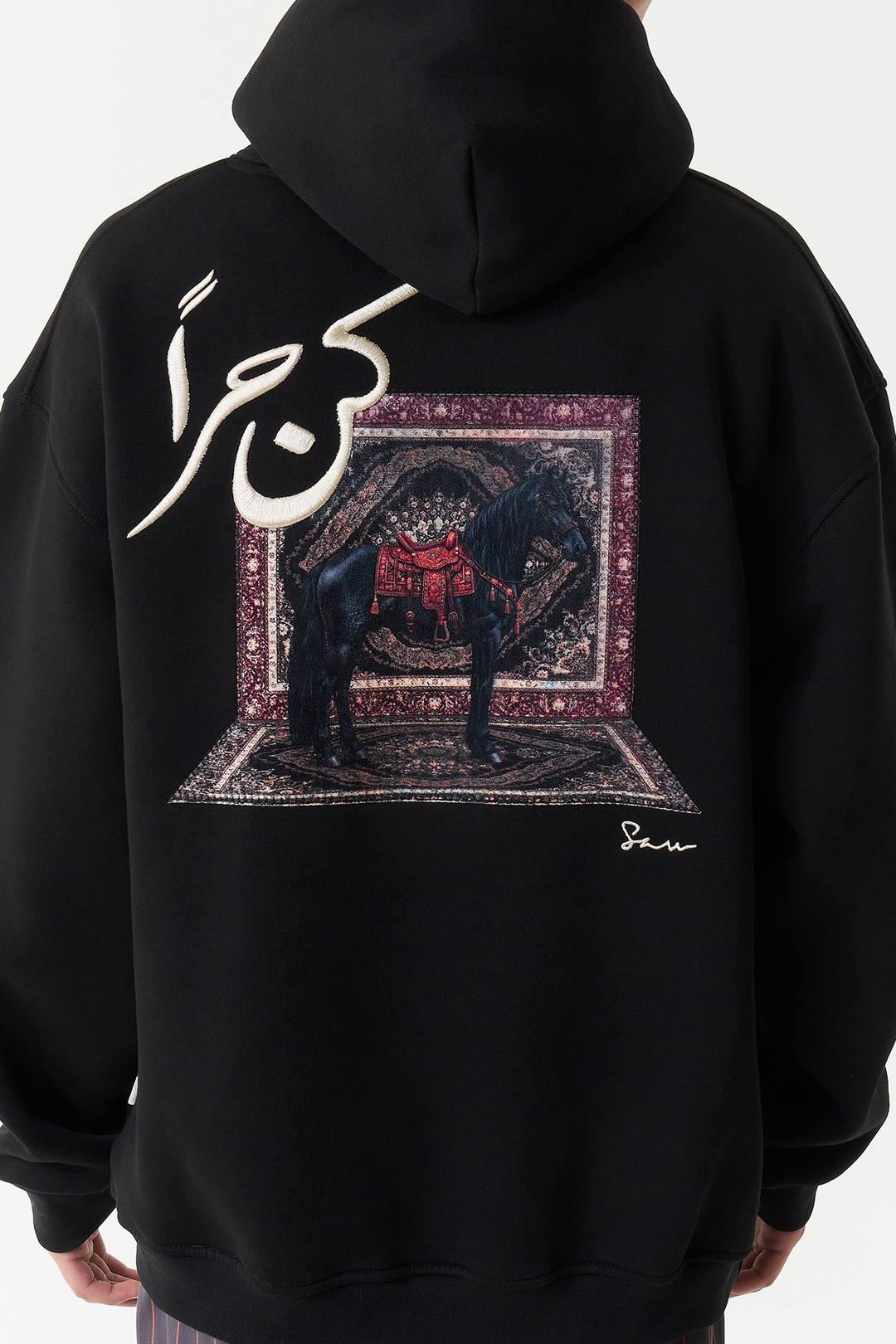 Noble Steed Oversize Erkek Sweatshirt Siyah