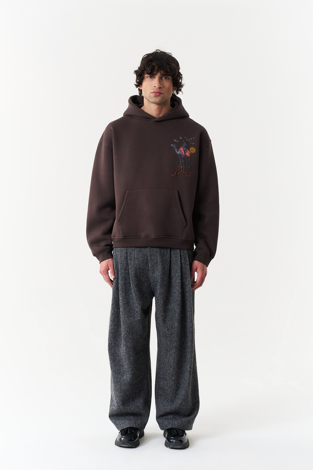 Nomadic Horizon Oversize Erkek Sweatshirt Kahverengi