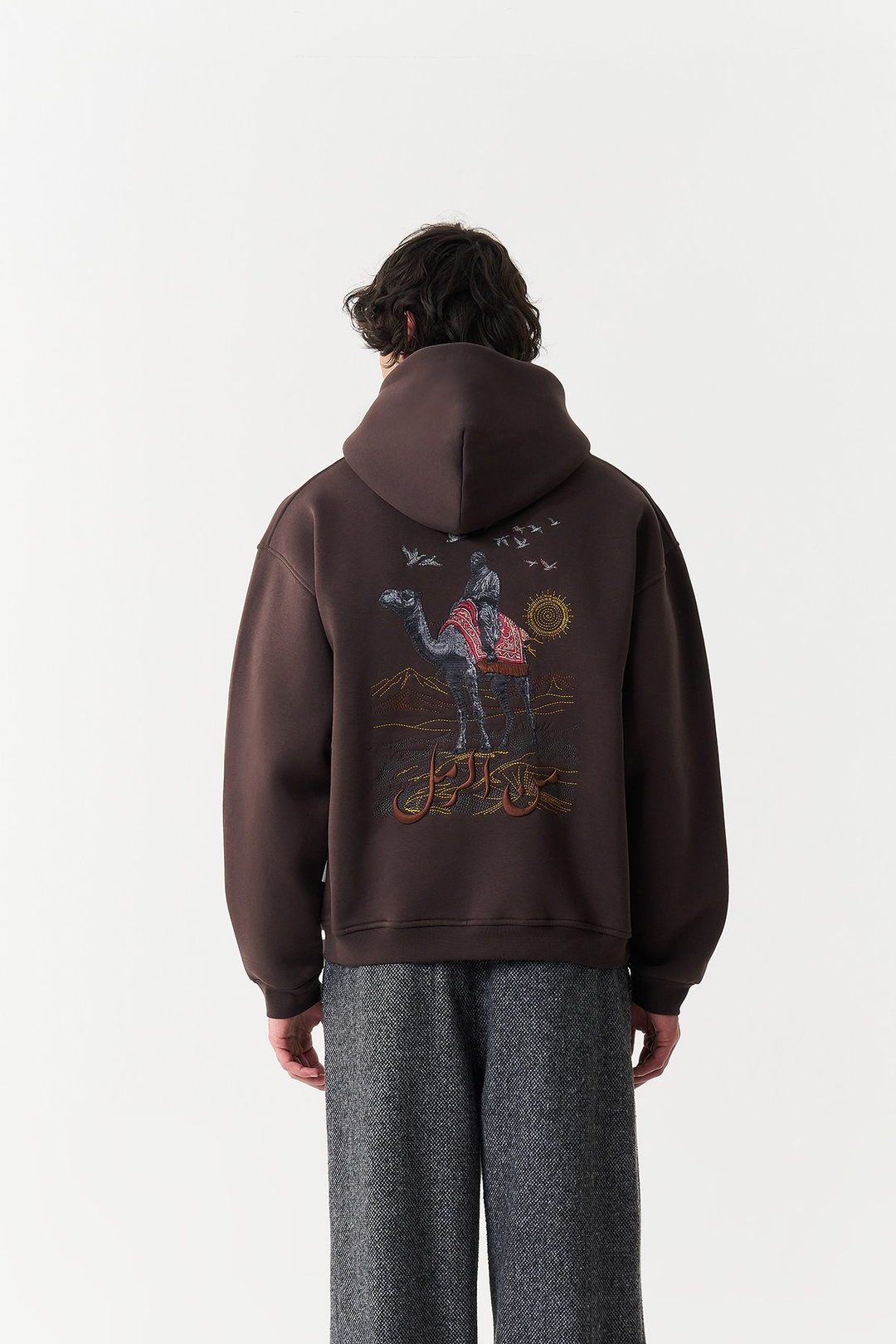 Nomadic Horizon Oversize Erkek Sweatshirt Kahverengi
