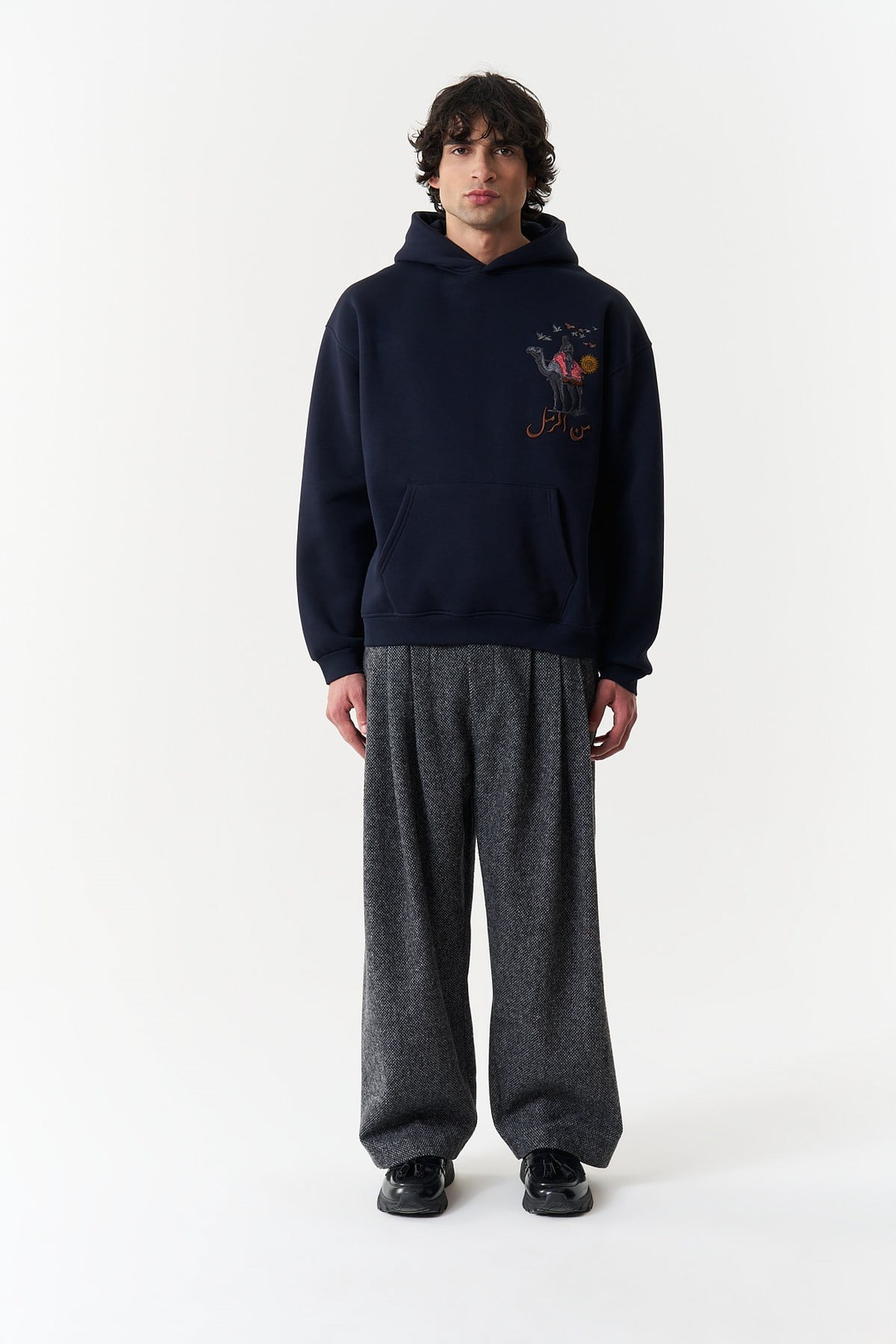 Nomadic Horizon Oversize Erkek Sweatshirt Lacivert