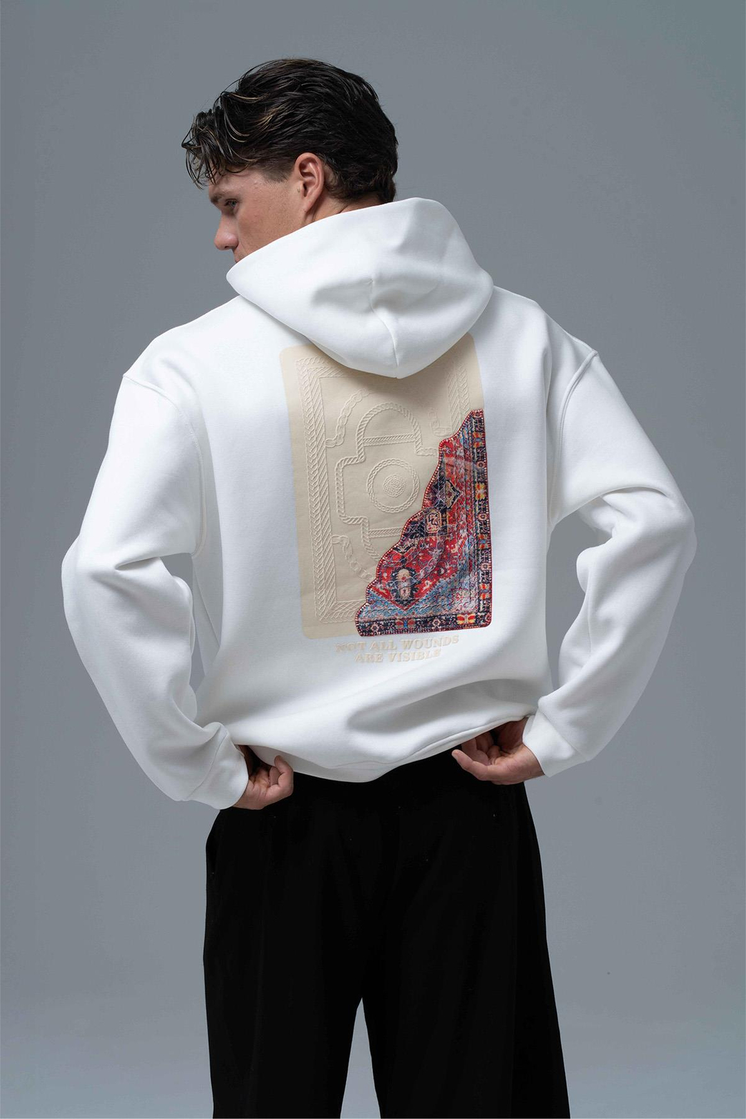 Not All Wounds Are Visible Oversize Sweatshirt Erkek Taş