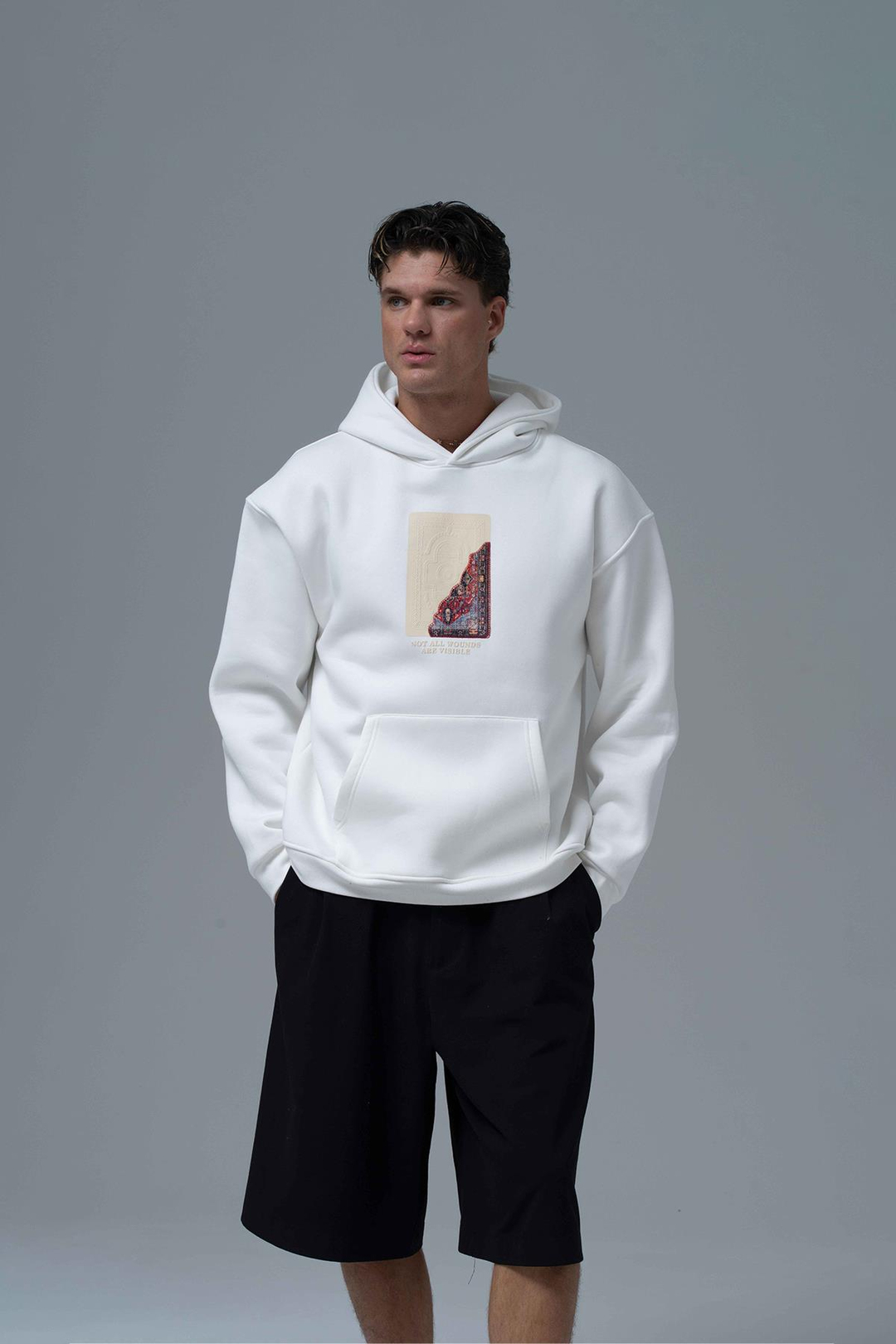 Not All Wounds Are Visible Oversize Sweatshirt Erkek Taş