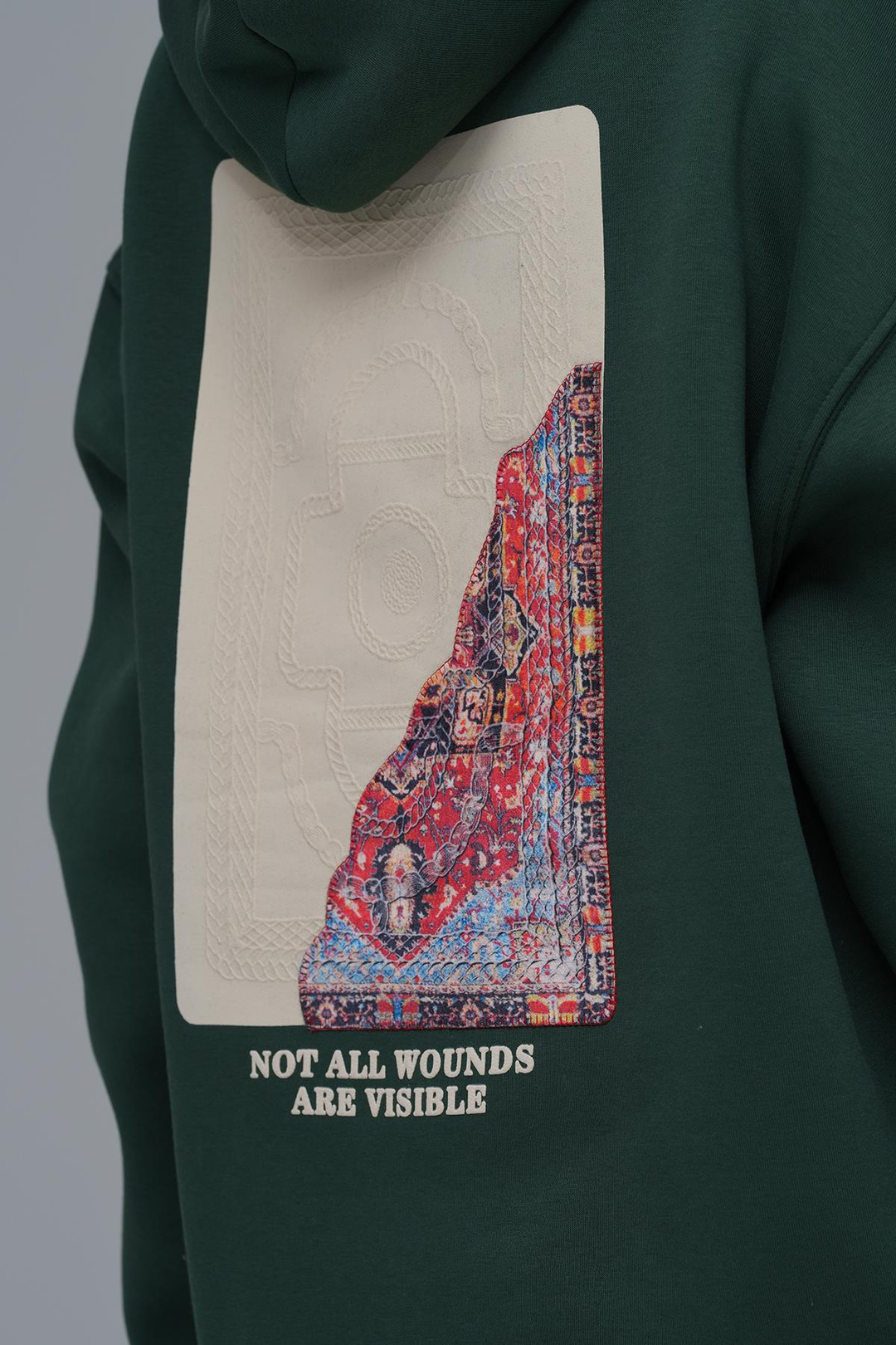 Not All Wounds Are Visible Oversize Sweatshirt Kadın Yeşil