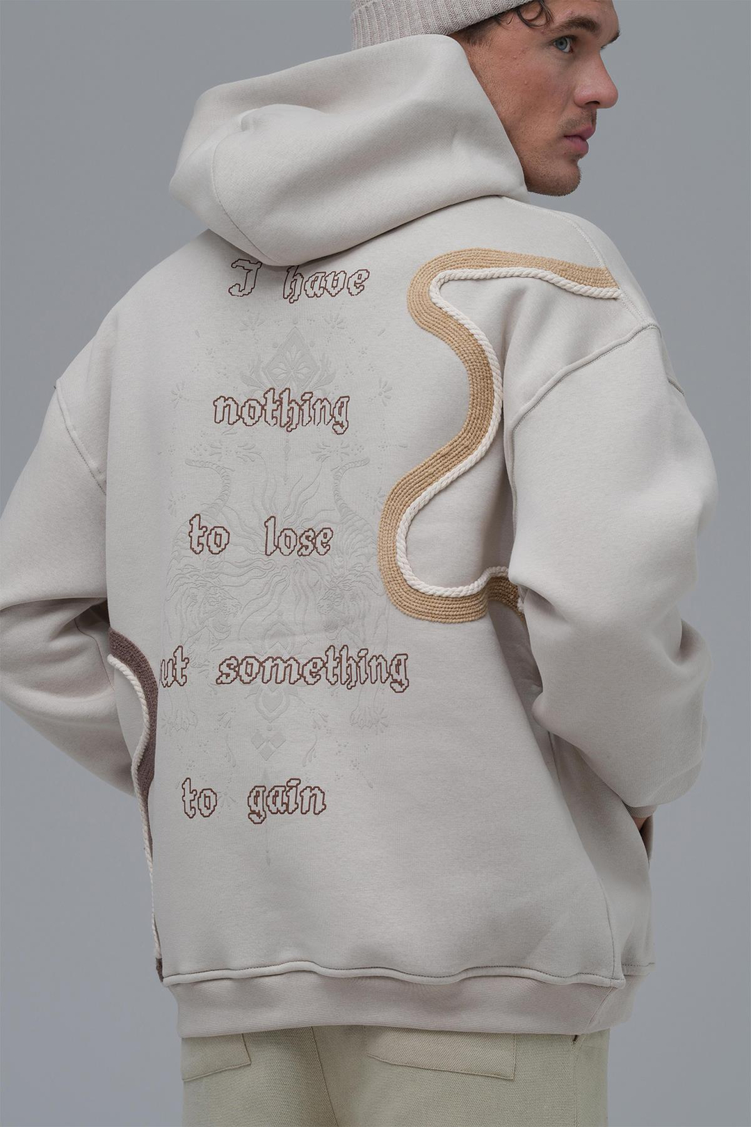Nothing to Lose Oversize Sweatshirt Erkek Stone