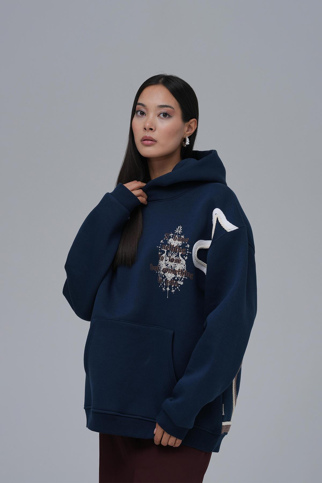 Nothing to Lose Oversize Sweatshirt Kadın İndigo