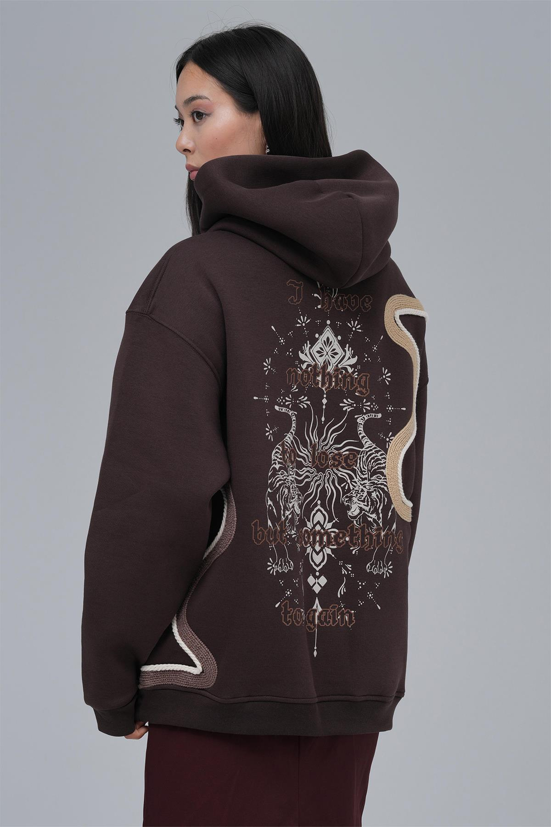Nothing to Lose Oversize Sweatshirt Kadın Kahverengi