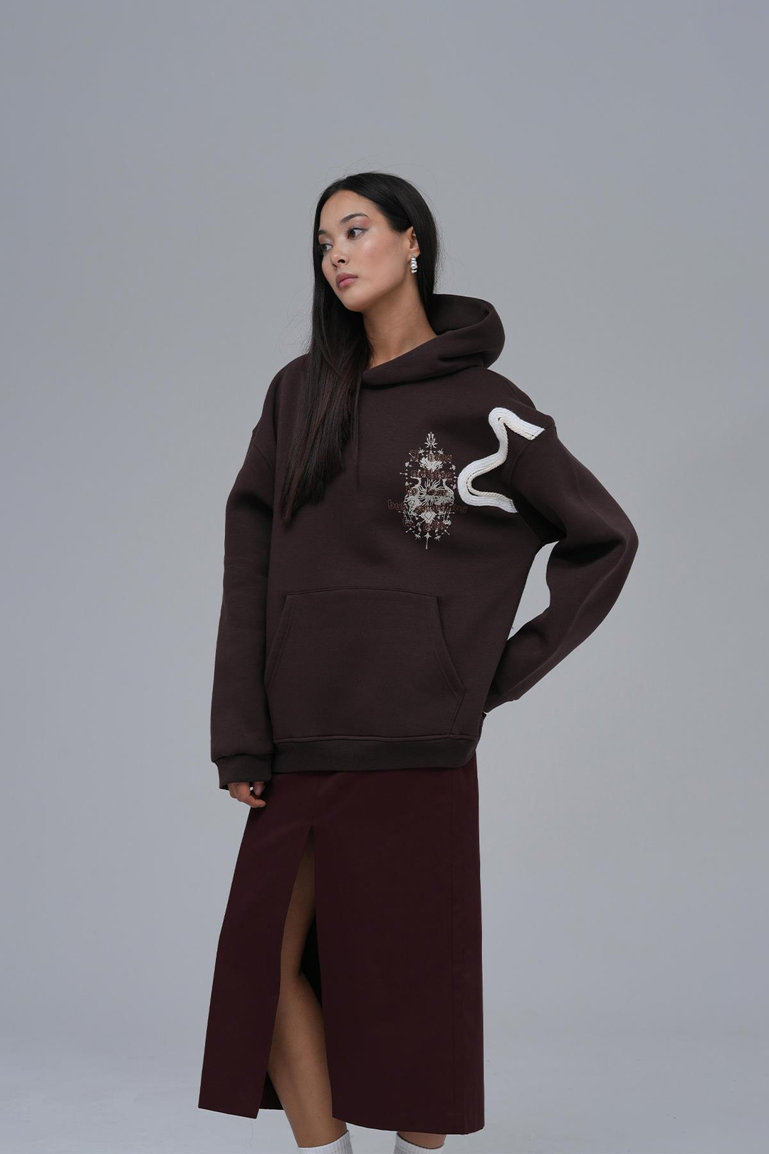 Nothing to Lose Oversize Sweatshirt Kadın Kahverengi