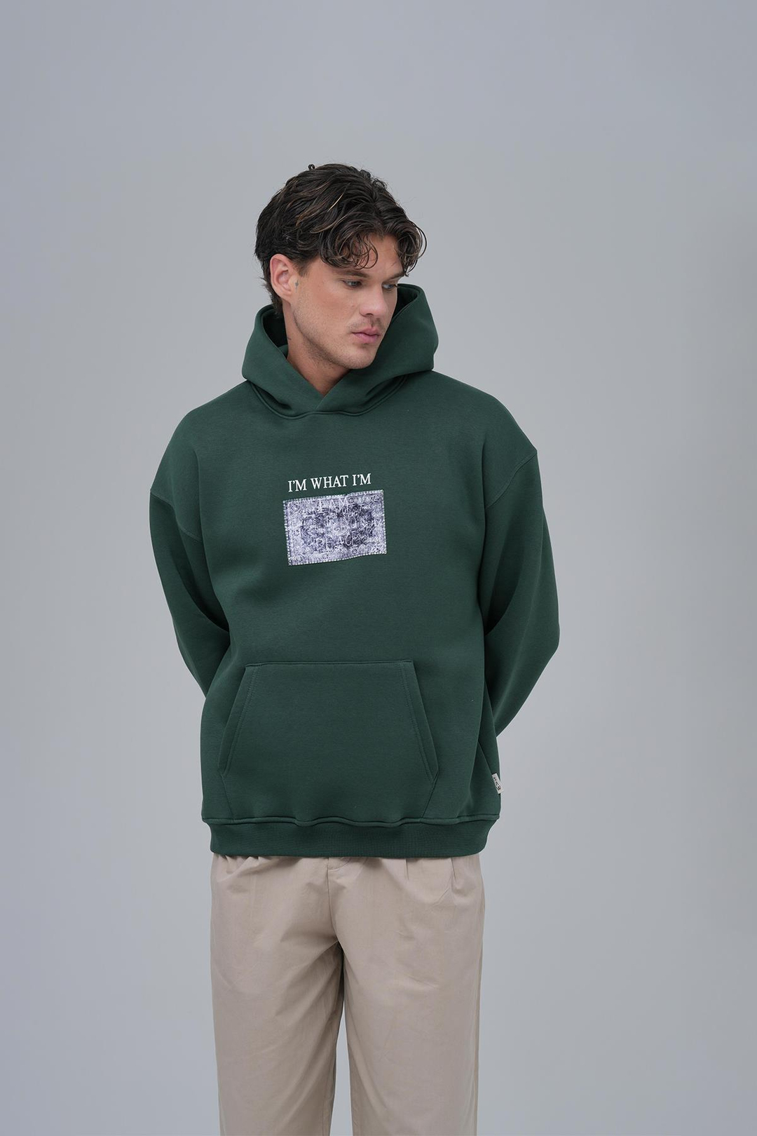 Now Manifesto Oversize Sweatshirt Erkek Yeşil