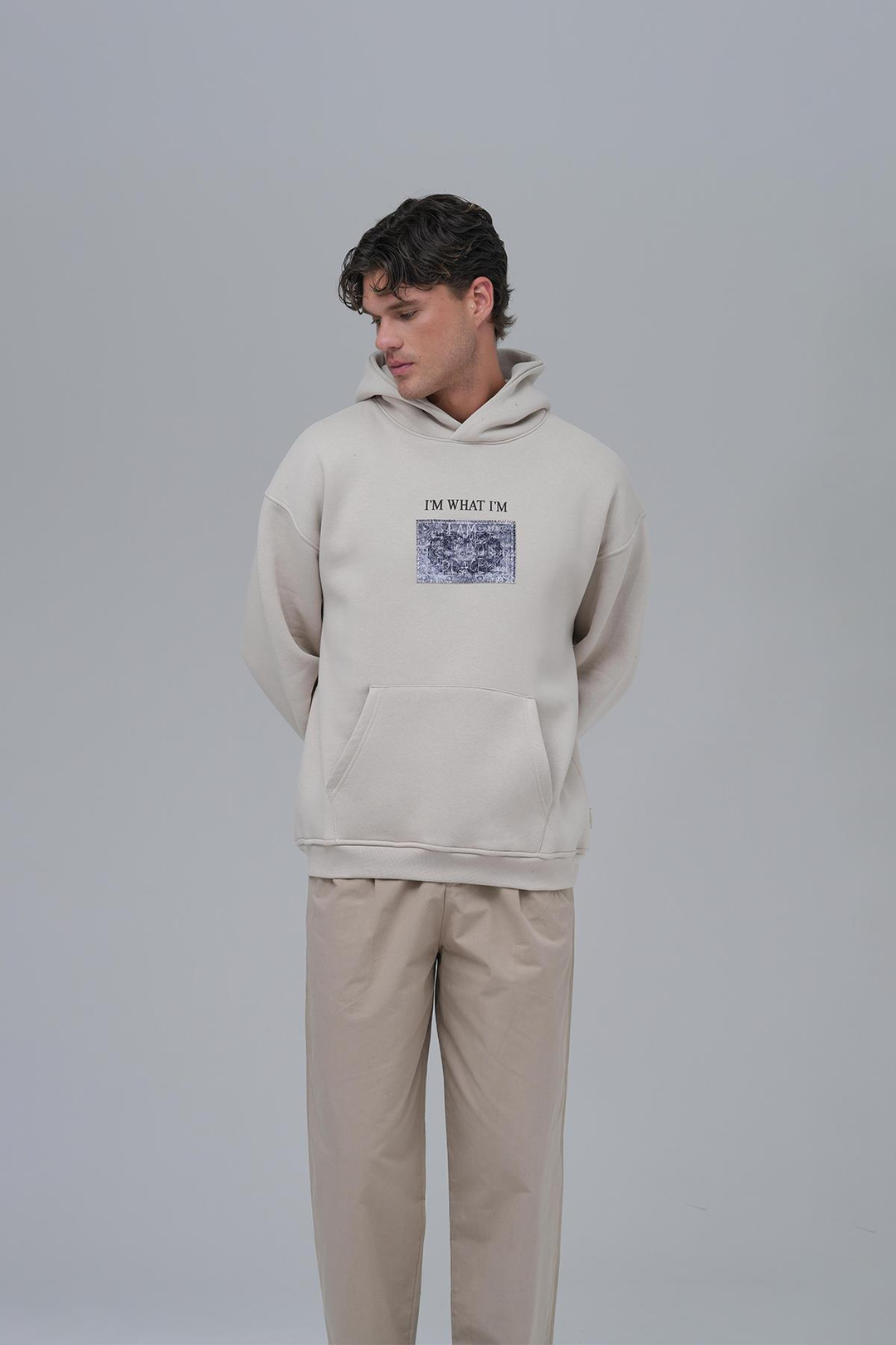 Now Manifesto Oversize Sweatshirt Erkek Stone