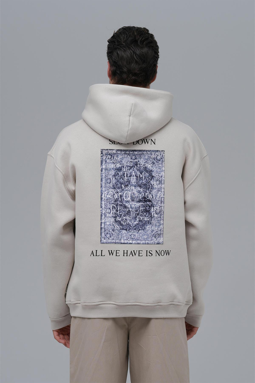 Now Manifesto Oversize Sweatshirt Erkek Stone