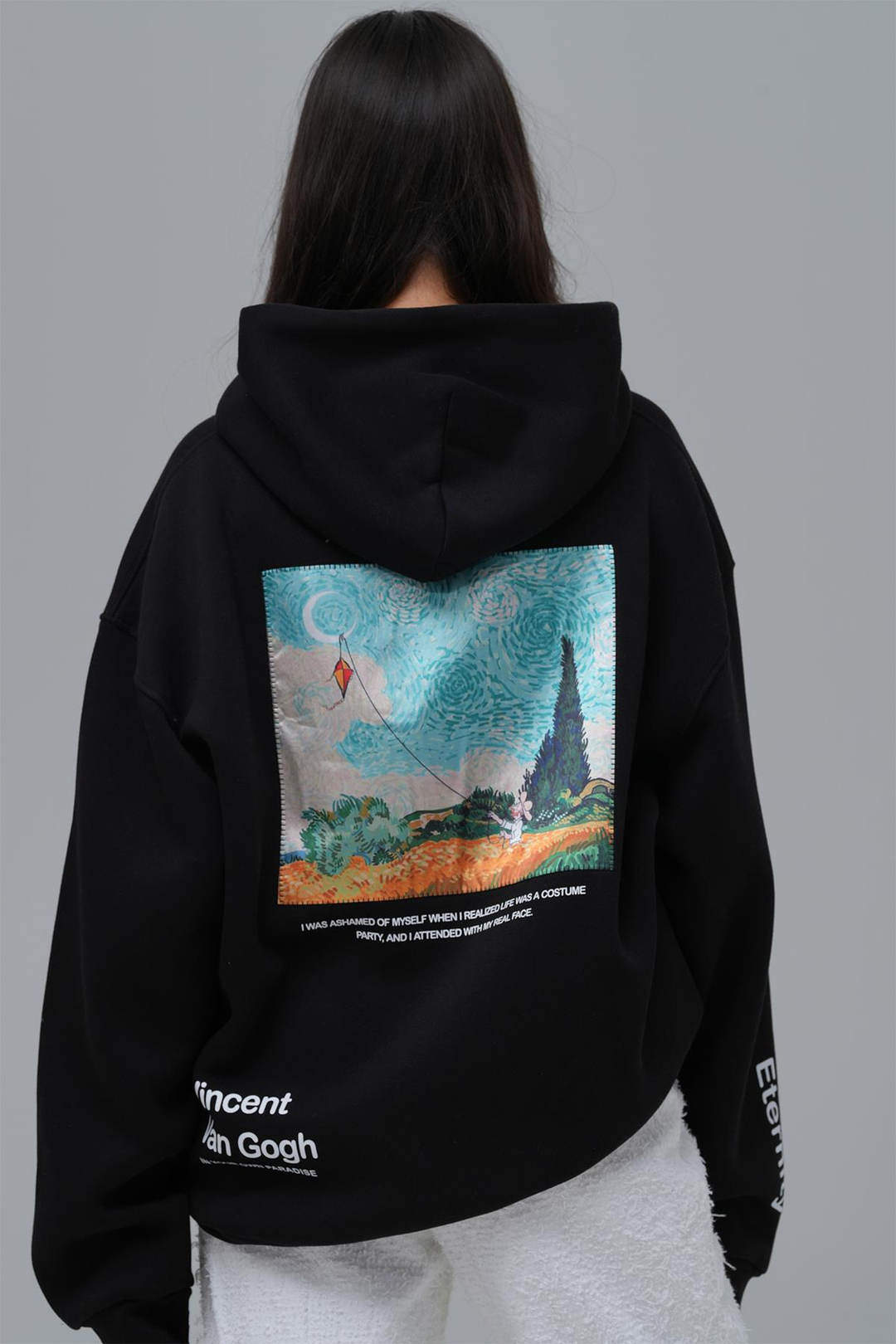 Paradise Within Oversize Sweatshirt Kadın Siyah