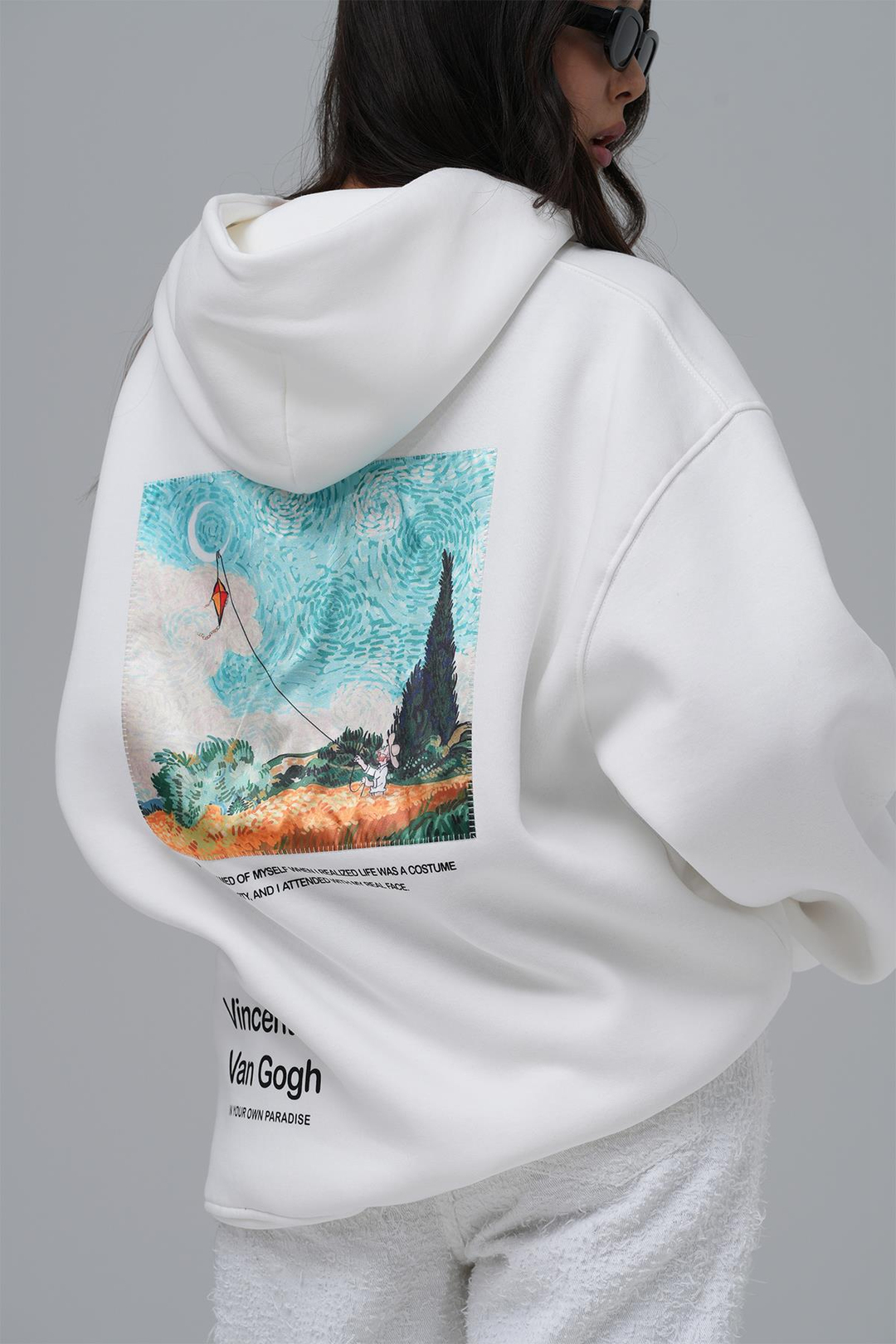 Paradise Within Oversize Sweatshirt Kadın Taş